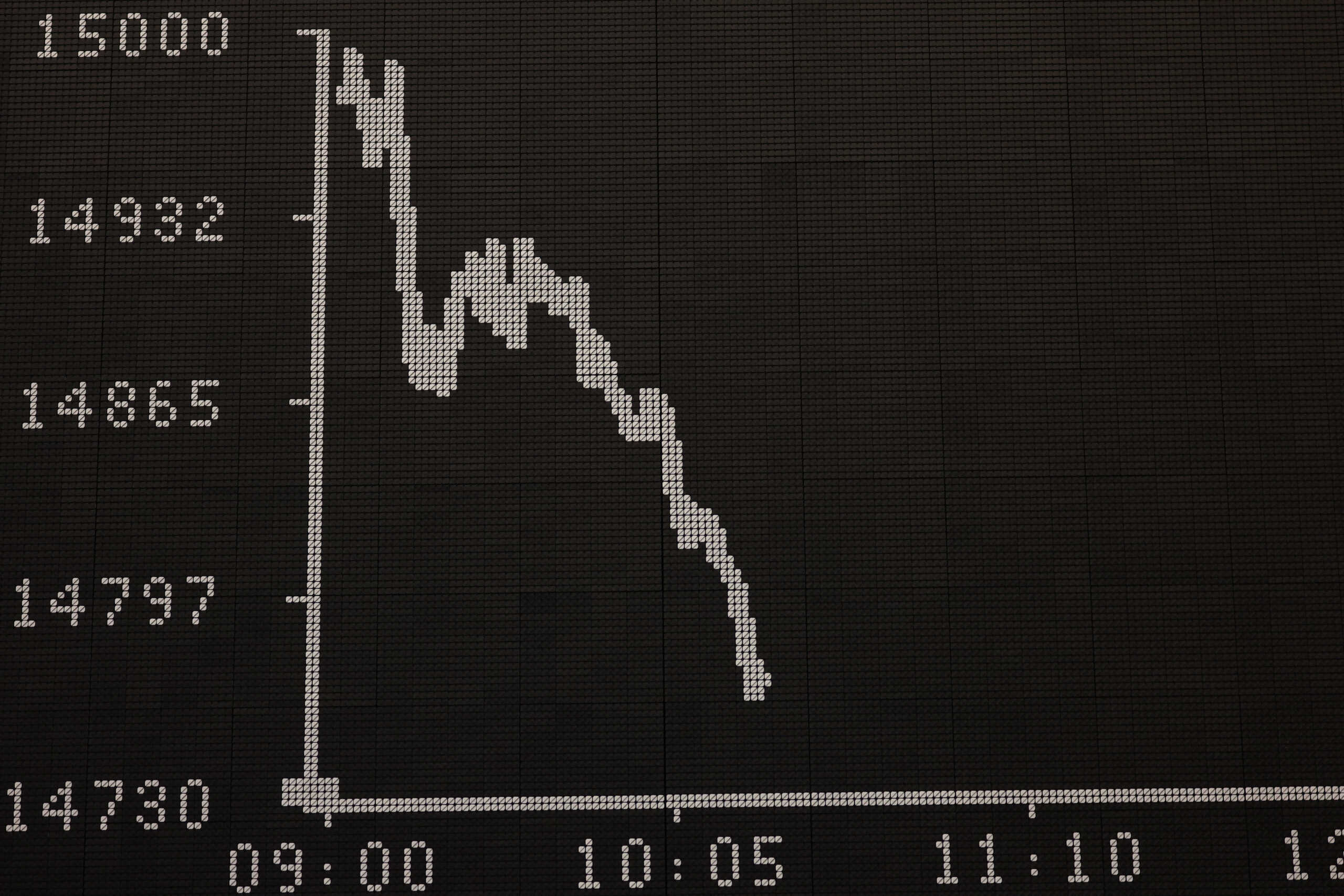 The graph of the DAX share price is seen on the index board at the Frankfurt stock exchange following the shares of Credit Suisse hit a record low in a rout of European bank stocks, as investor concerns about sector stresses triggered by Silicon Valley Bank's implosion deepened, in Frankfurt, Germany, March 16, 2023. REUTERS