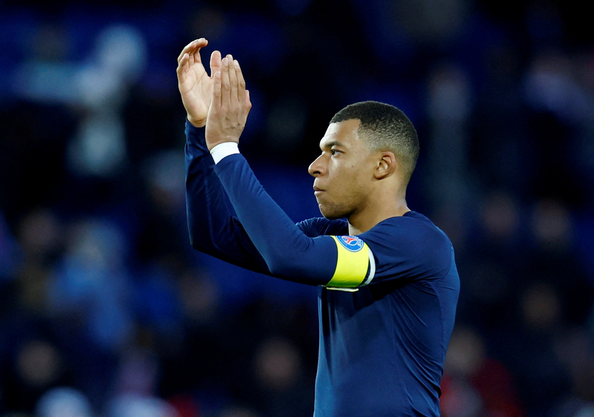 FILE PHOTO: Soccer Football - Ligue 1 - Paris St Germain v Stade Rennes - Parc des Princes, Paris, France - March 19, 2023 Paris St Germain's Kylian Mbappe looks dejected after the match REUTERS