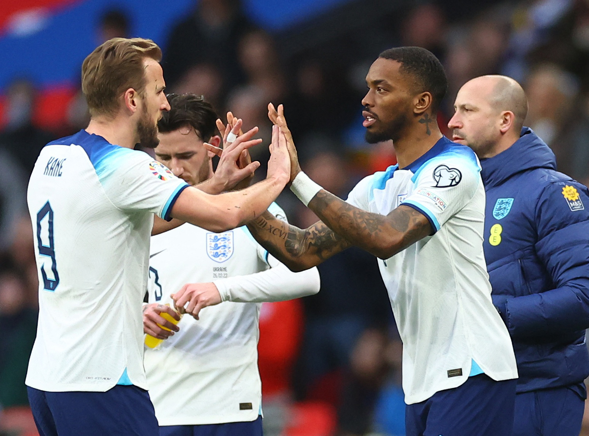 Soccer Football - UEFA Euro 2024 Qualifiers - Group C - England v Ukraine - Wembley Stadium, London, Britain - March 26, 2023 England's Ivan Toney comes on as a substitute to replace Harry Kane REUTERS