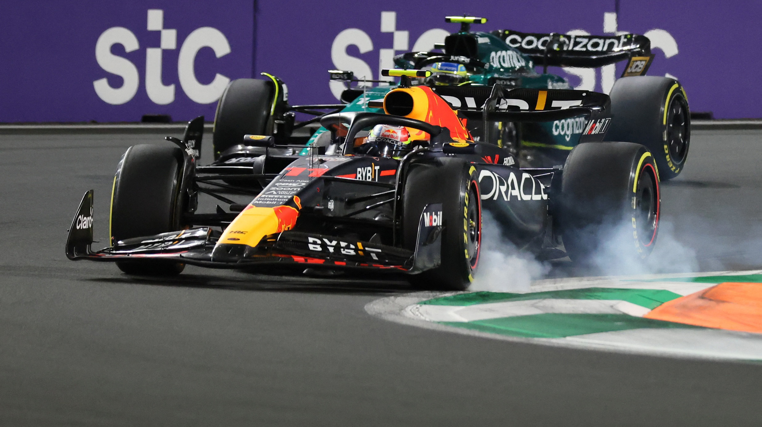 Formula One F1 - Saudi Arabian Grand Prix - Jeddah Corniche Circuit, Jeddah, Saudi Arabia - March 19, 2023 Red Bull's Sergio Perez in action during the race REUTERS