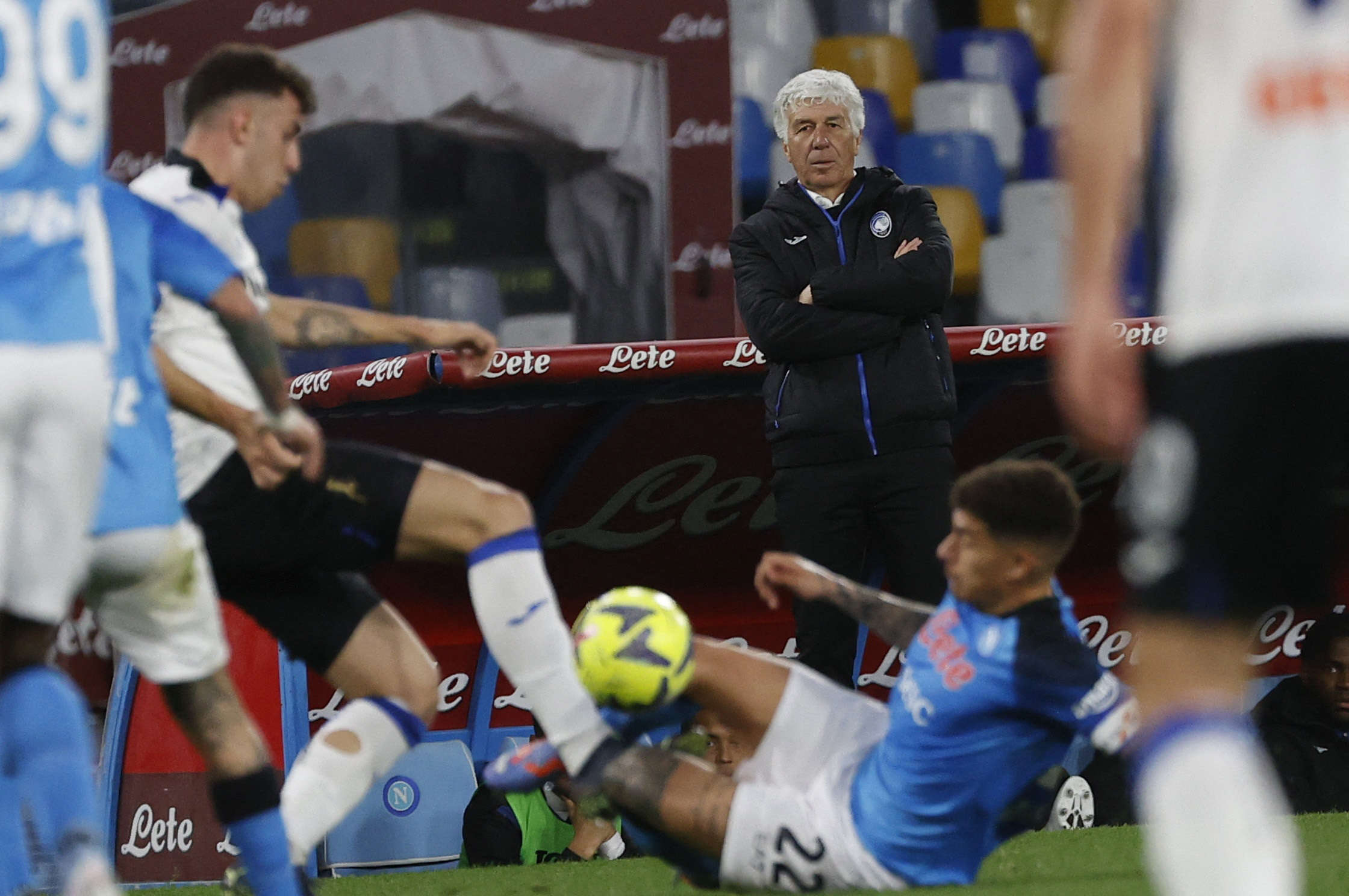 Soccer Football - Serie A - Napoli v Atalanta - Stadio Diego Armando Maradona, Naples, Italy - March 11, 2023 Atalanta coach Gian Piero Gasperini looks on REUTERS