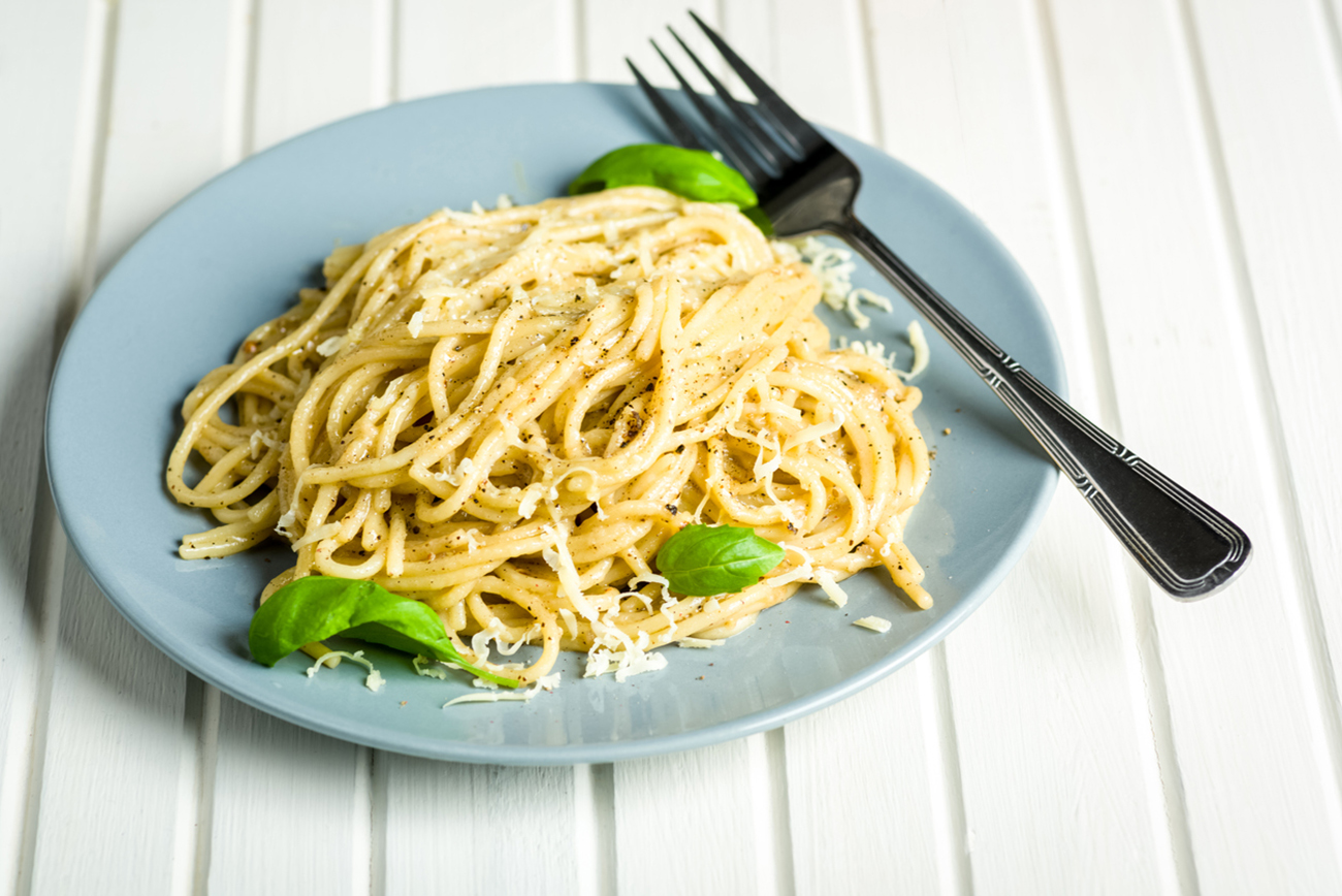 Cacio e pepe - an Italian classic - a delicious dish of pasta, cheese and pepper