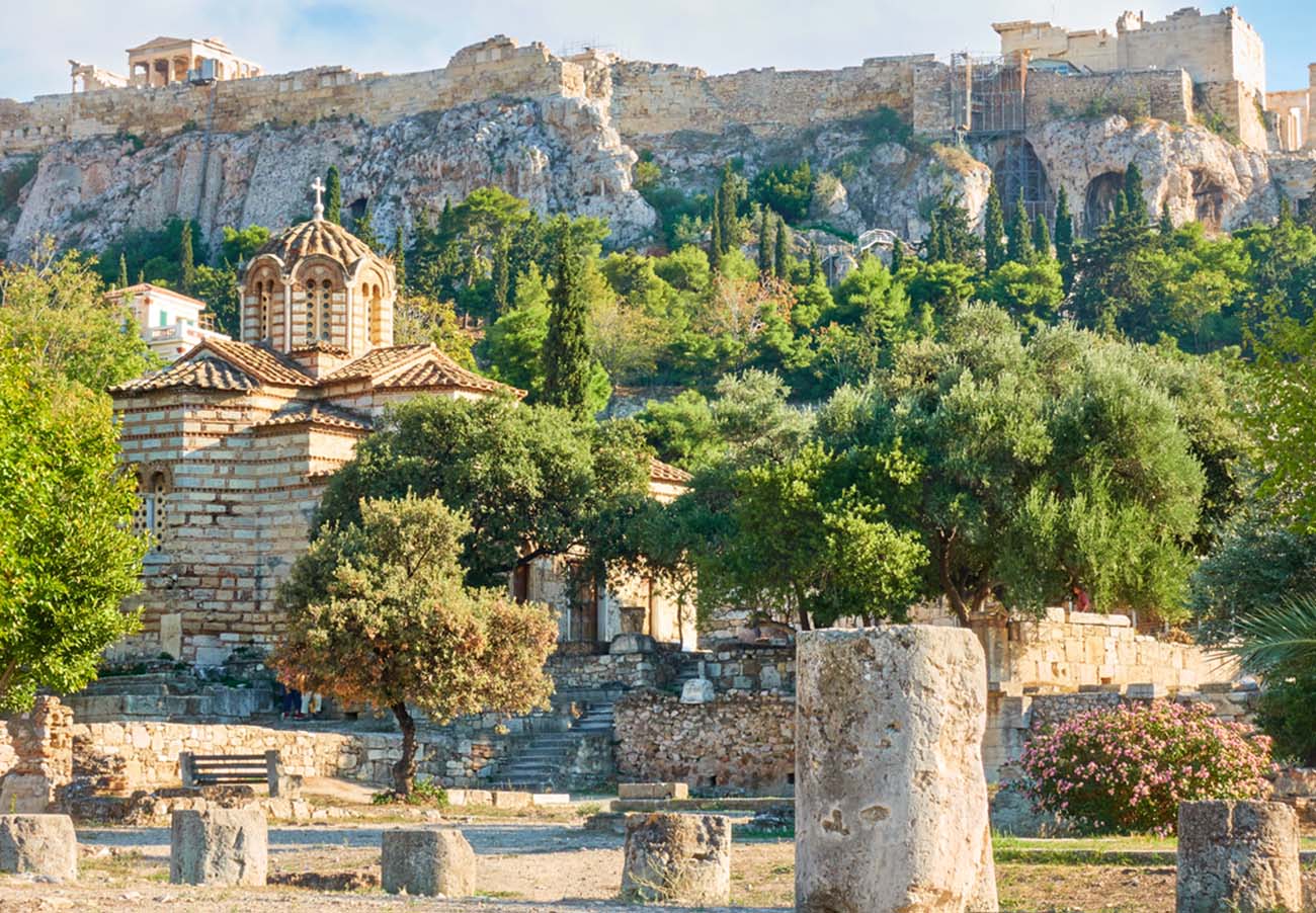 Church of the Holy Apostles by the Acropolis Hill in Athens, Greece