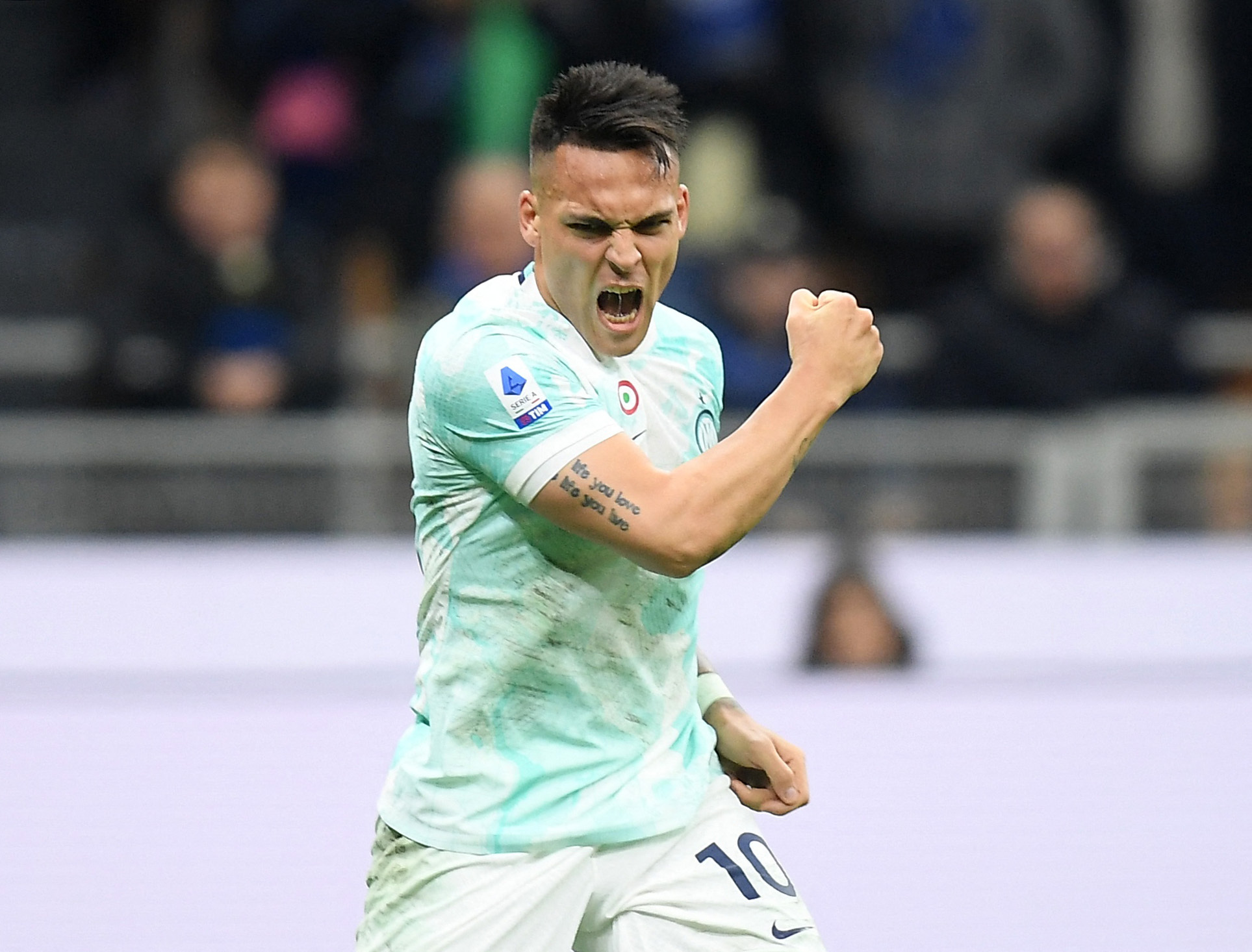 Soccer Football - Serie A - Inter Milan v Lecce - San Siro, Milan, Italy - March 5, 2023 Inter Milan's Lautaro Martinez celebrates scoring their second goal REUTERS