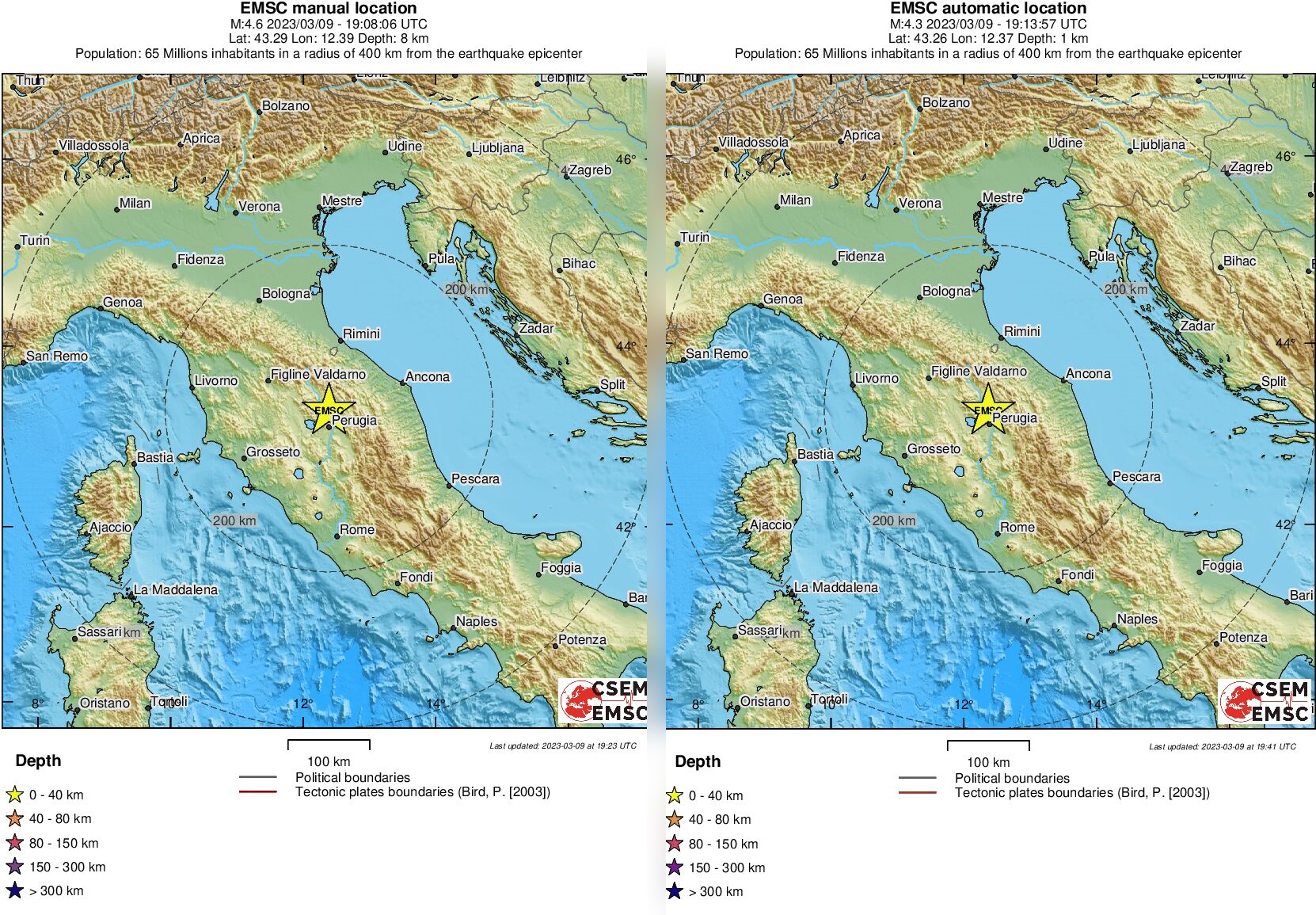 Ιταλία: Νέος σεισμός 4,6 Ρίχτερ στην Περούτζια – Τρεις δυνατές δονήσεις μέσα σε 4 ώρες