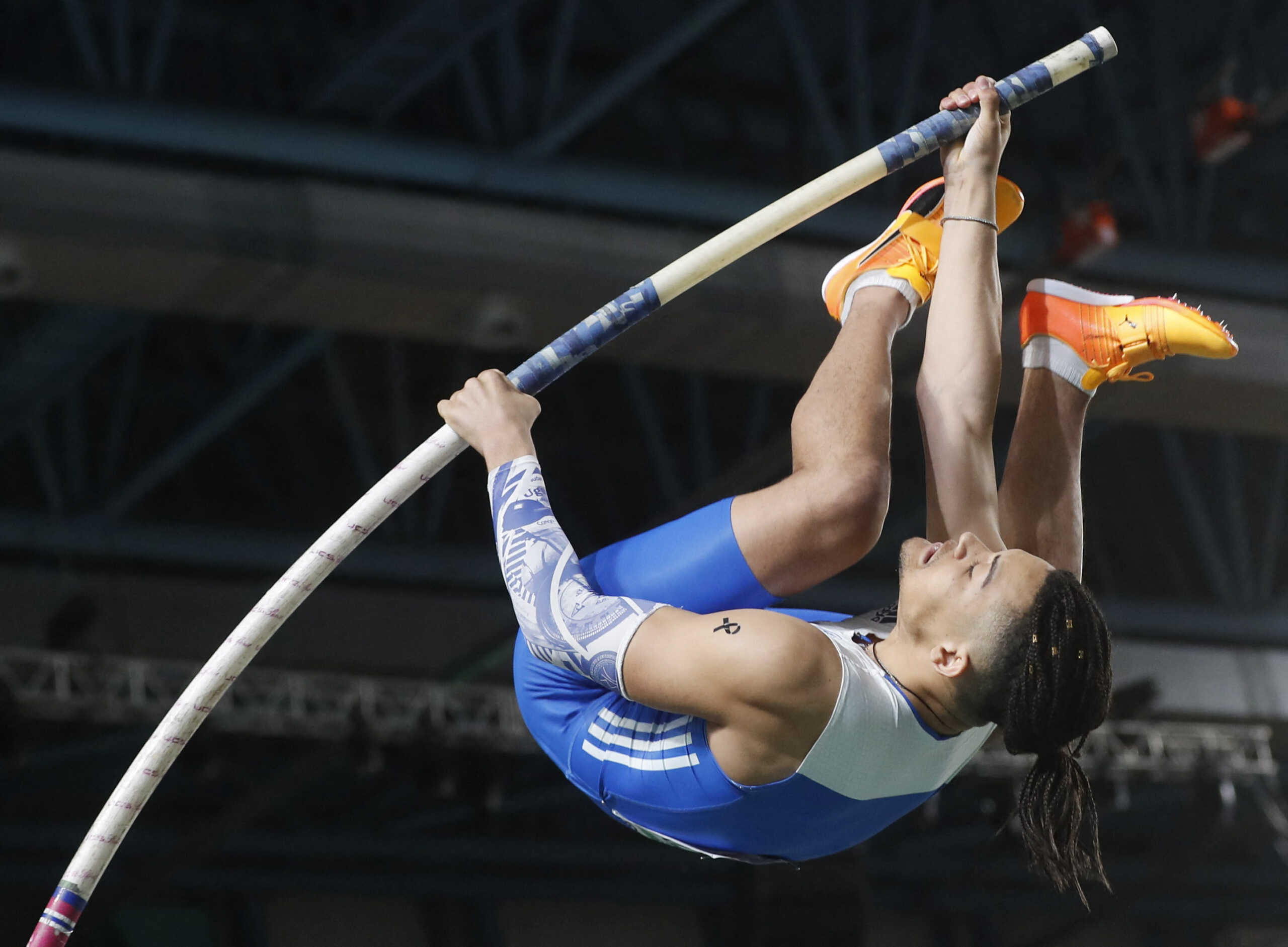 Athletics - European Athletics Indoor Championships - Atakoy Arena, Istanbul, Turkey - March 4, 2023 Greece's Emmanouil Karalis in action during the men's pole vault qualification REUTERS