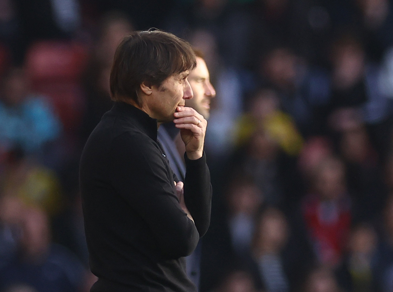 Soccer Football - Premier League - Southampton v Tottenham Hotspur - St Mary's Stadium, Southampton, Britain - March 18, 2023 Tottenham Hotspur manager Antonio Conte looks on Action Images via Reuters