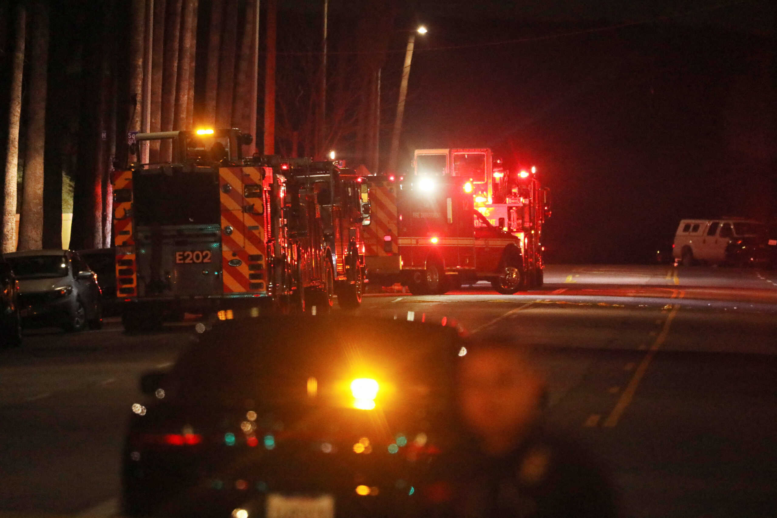 The Lincoln Park neighborhood is cordoned off as police look for a gunman who shot three police officers, in Los Angeles, California, U.S. March 08, 2023 REUTERS