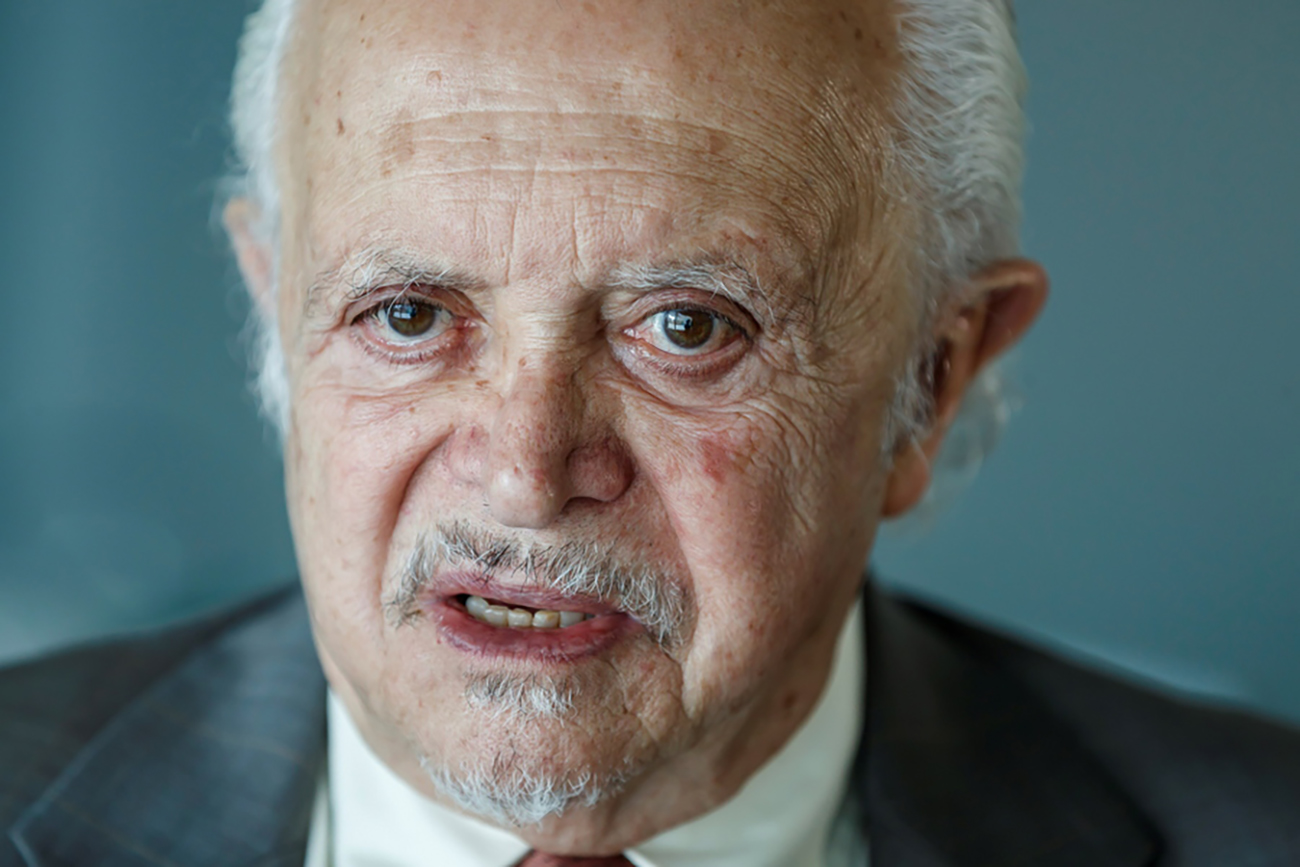 epa07877297 Laureate of the 1995 Nobel prize in chemistry Mario Molina speaks in an interview, in Mexico City, Mexico, 27 September 2019. Mario Molina, along side F. Sherwood Rowland and Paul J. Crutzen were awarded the 1995 Nobel prize in chemistry for their work in atmospheric chemistry specifically regarding the formation and decomposition of ozone.  EPA