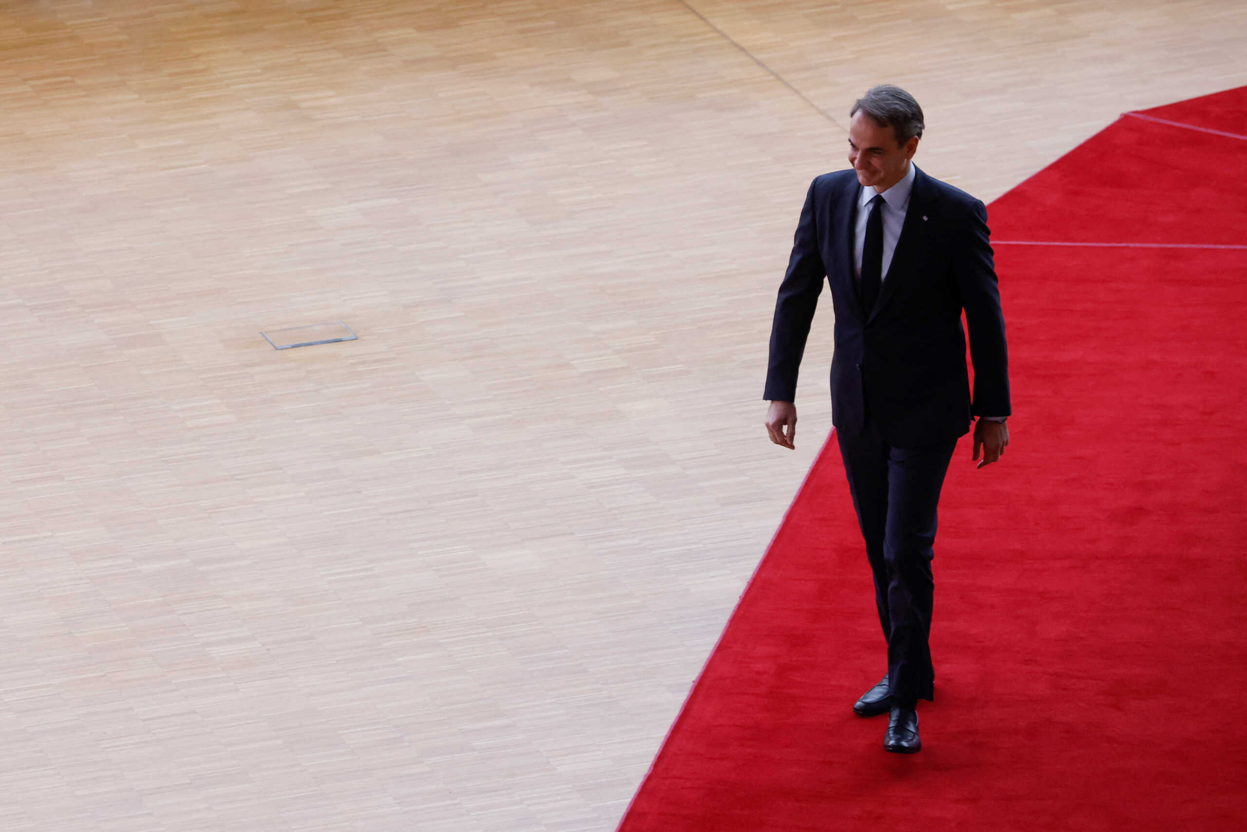 Greek Prime Minister Kyriakos Mitsotakis attends the European Union leaders summit in Brussels, Belgium March 23, 2023. REUTERS