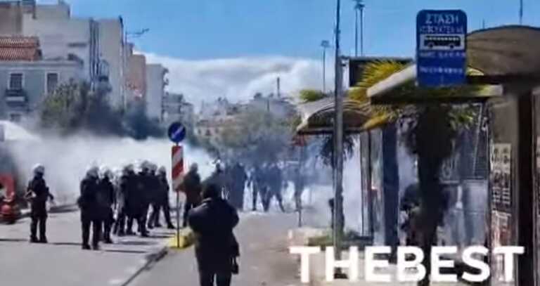 Πετροπόλεμος και χημικά στην Πάτρα στην πορεία για την εθνική τραγωδία στα Τέμπη