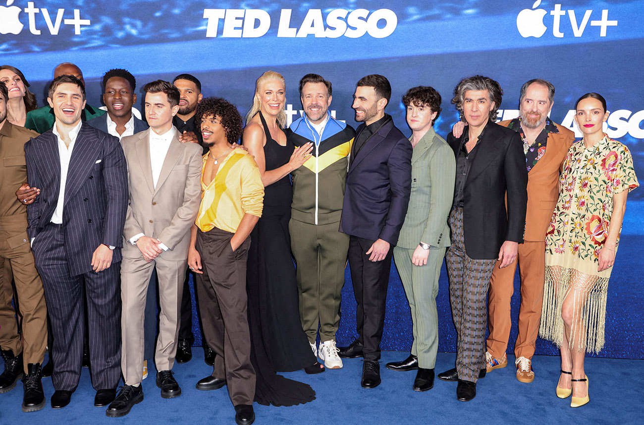 Jason Sudeikis and the cast of Ted Lasso attend the Apple Original Series "Ted Lasso" Season 3 Red Carpet Premiere at Westwood Village Theater, Los Angeles, California, U.S., March 7, 2023. REUTERS