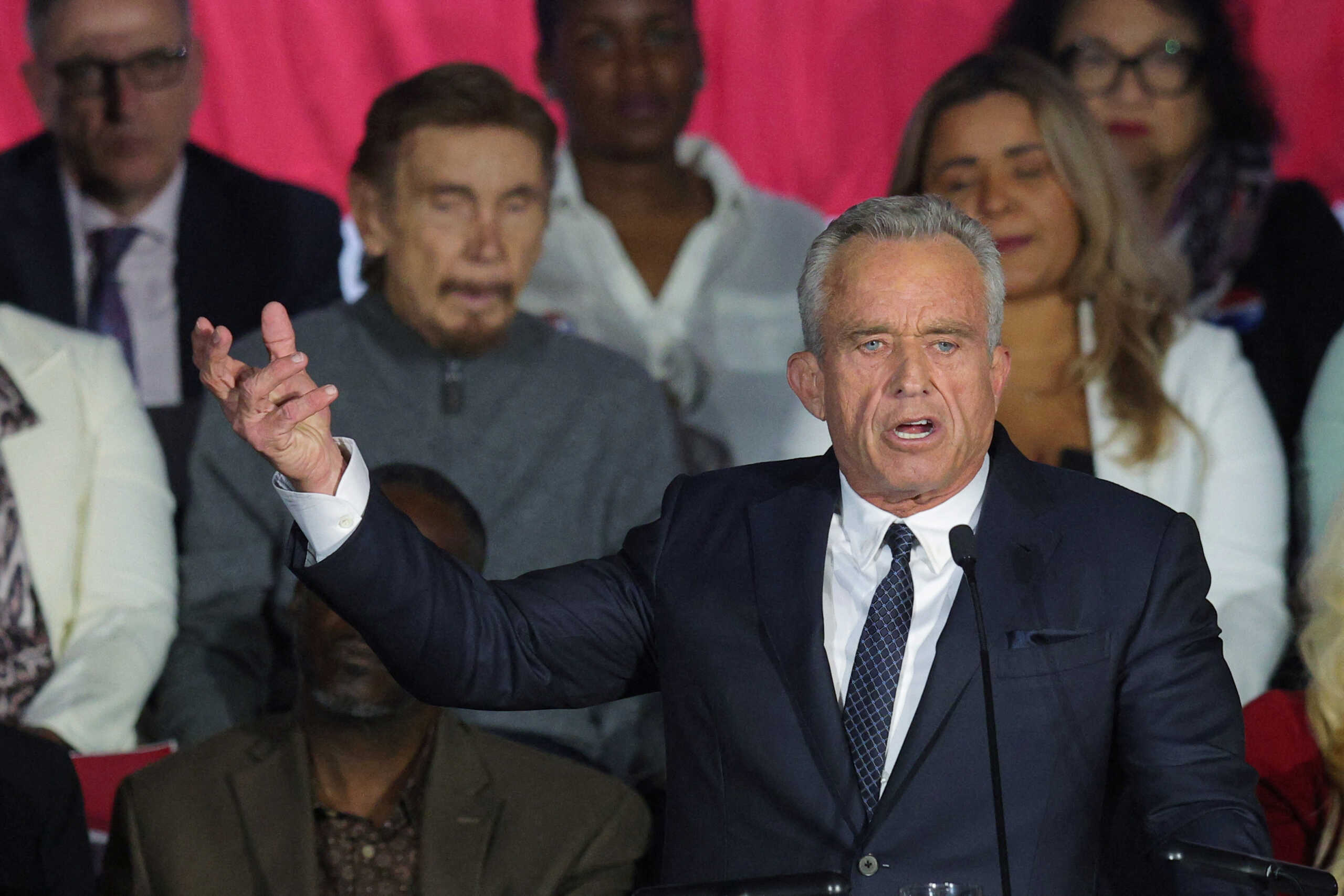 Robert F. Kennedy Jr. delivers a speech announcing his candidacy for the Democratic presidential nomination in Boston, Massachusetts, U.S., April 19, 2023.     REUTERS