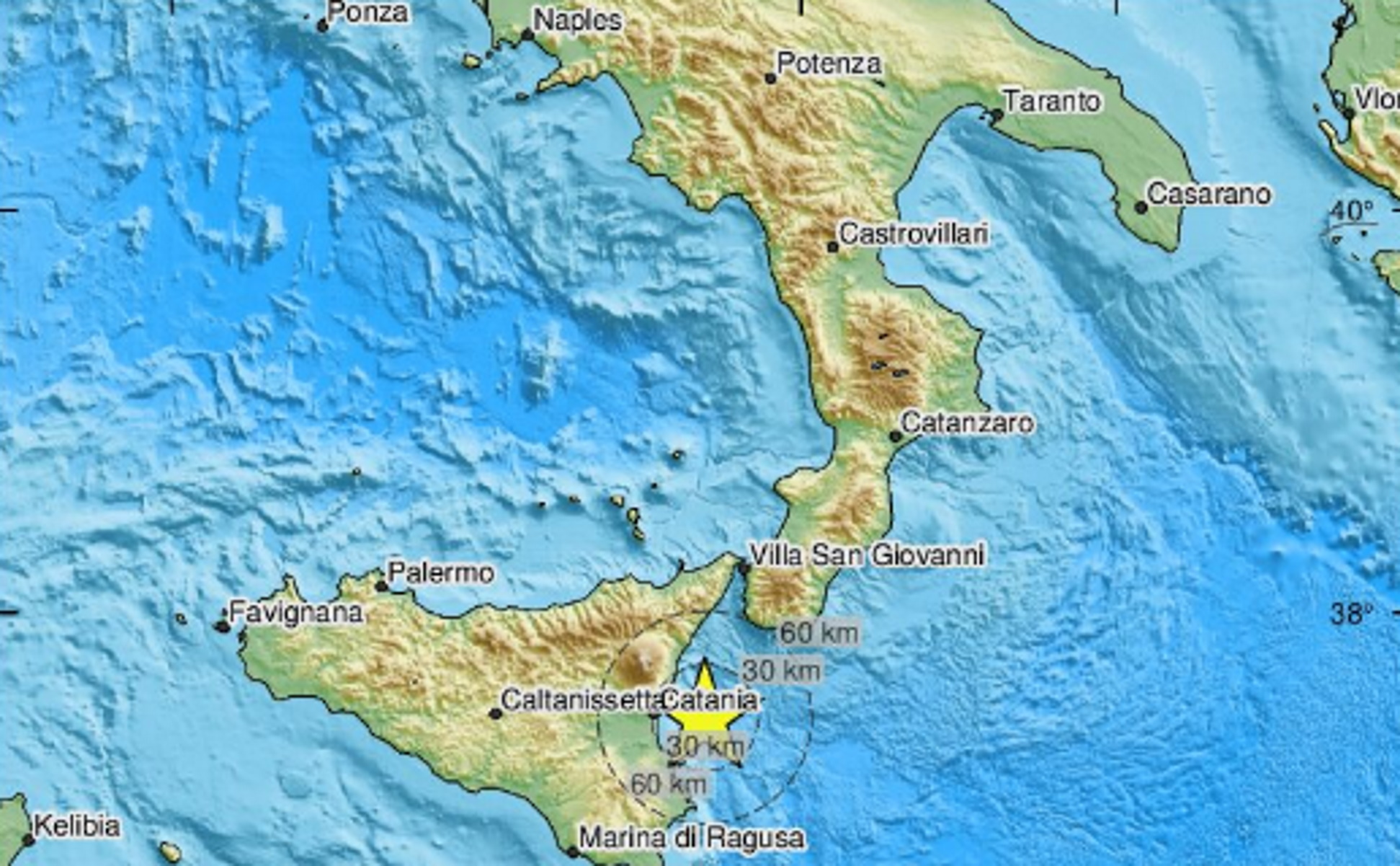 Ιταλία: Σεισμός 4,5 Ρίχτερ στην Κατάνη της Σικελίας – Κοντά στην Αίτνα το επίκεντρο