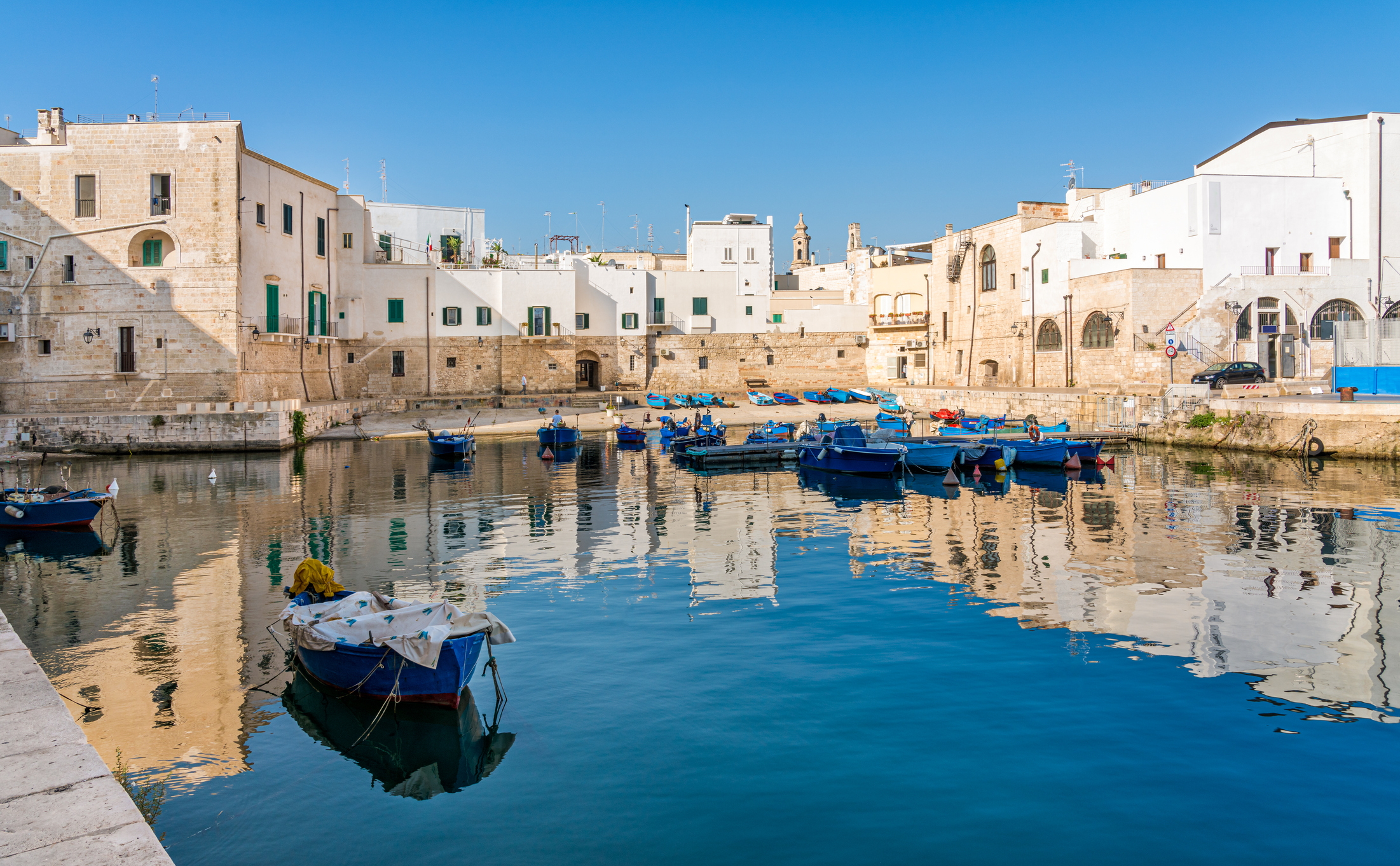 Monopoli and its beautiful old harbour, Bari Province, Puglia (Apulia), southern Italy.