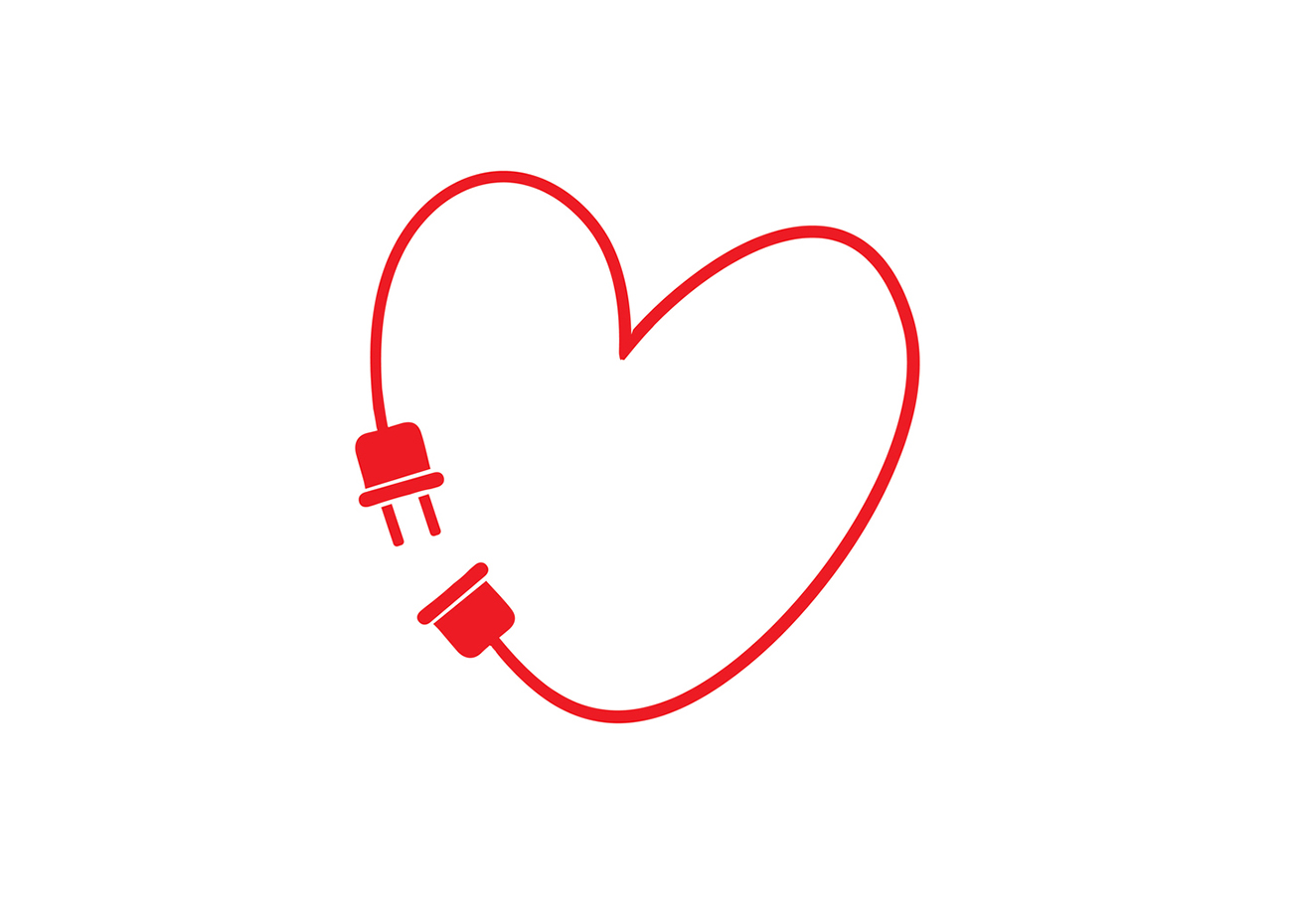 Love connection concept. Template for Valentine day.
