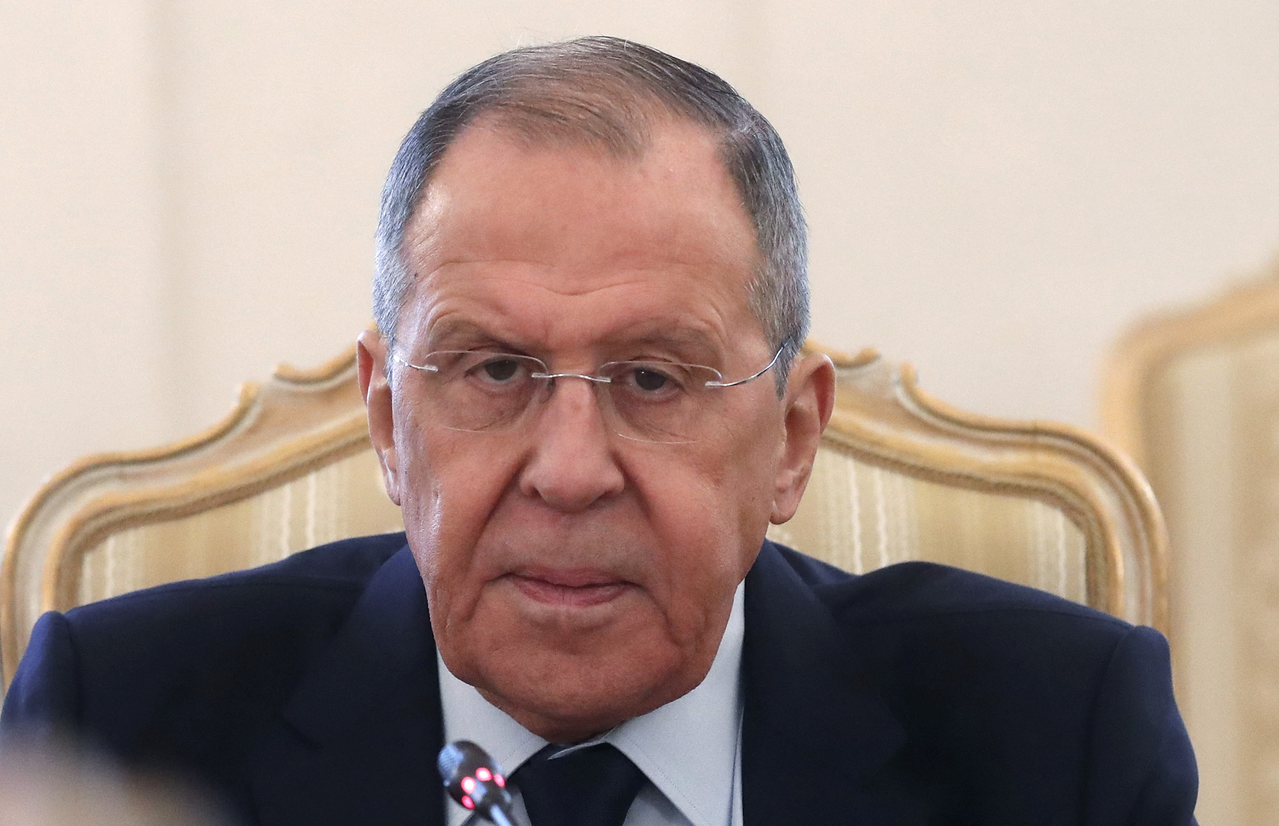 Russian Foreign Minister Sergei Lavrov attends a meeting with Nicaraguan Foreign Minister Denis Moncada in Moscow, Russia March 30, 2023. Maxim Shipenkov