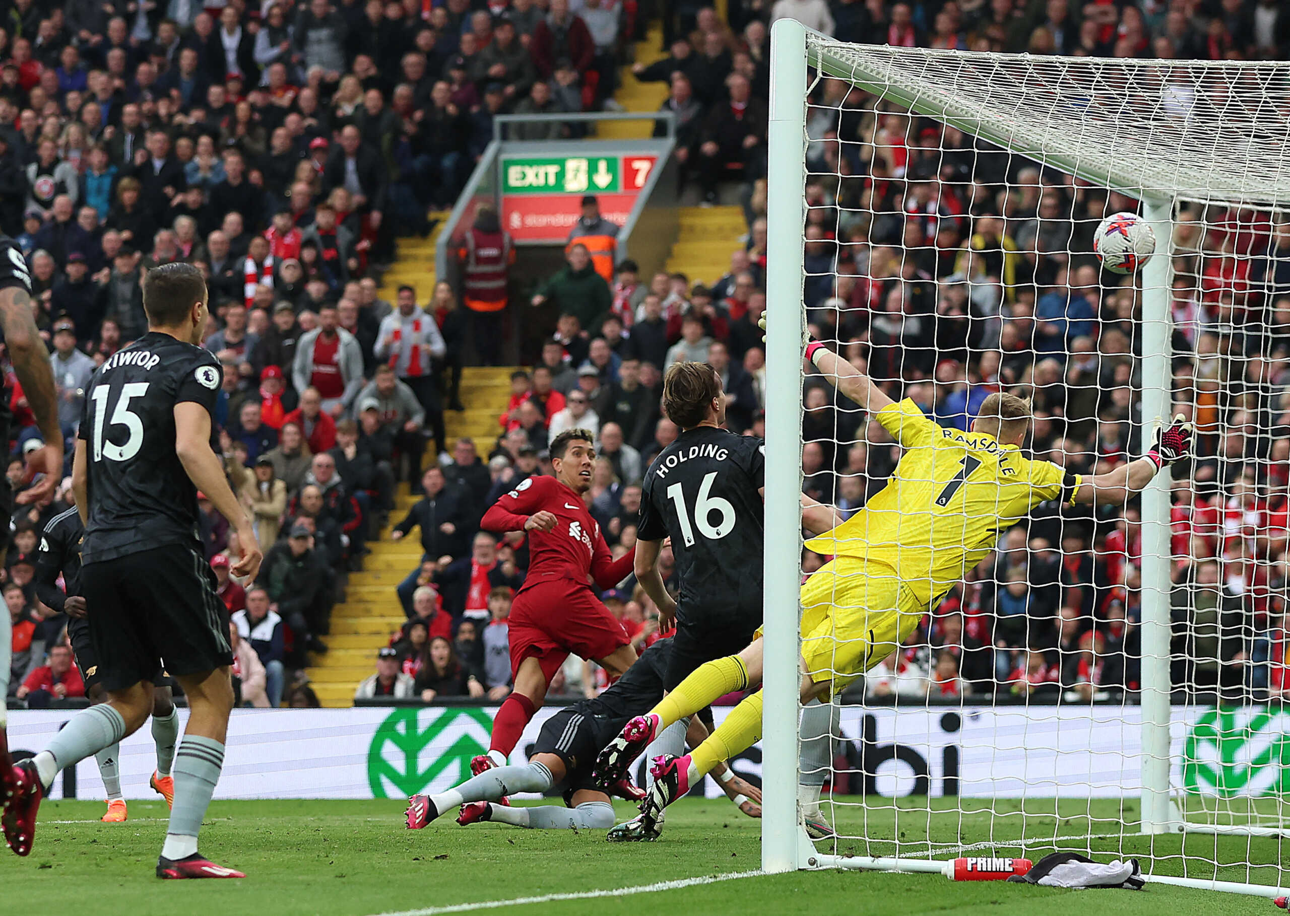 Soccer Football - Premier League - Liverpool v Arsenal - Anfield, Liverpool, Britain - April 9, 2023 Liverpool's Roberto Firmino scores their second goal REUTERS