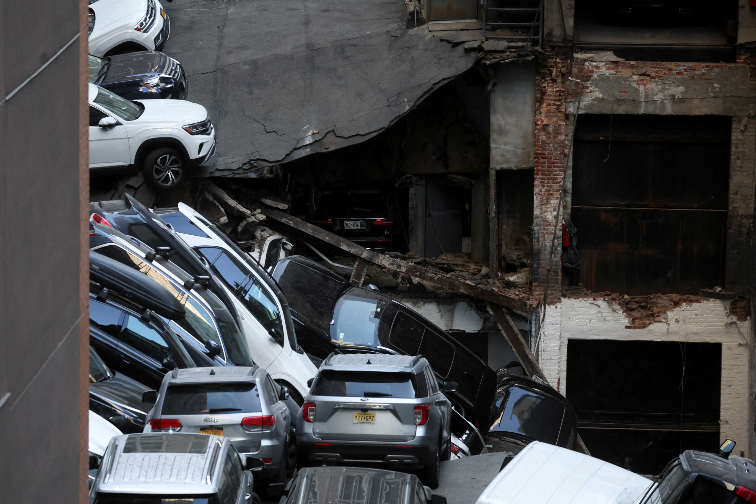 A general view of the site of the parking garage collapse in the Manhattan borough of New York City, U.S., April 18, 2023.  REUTERS