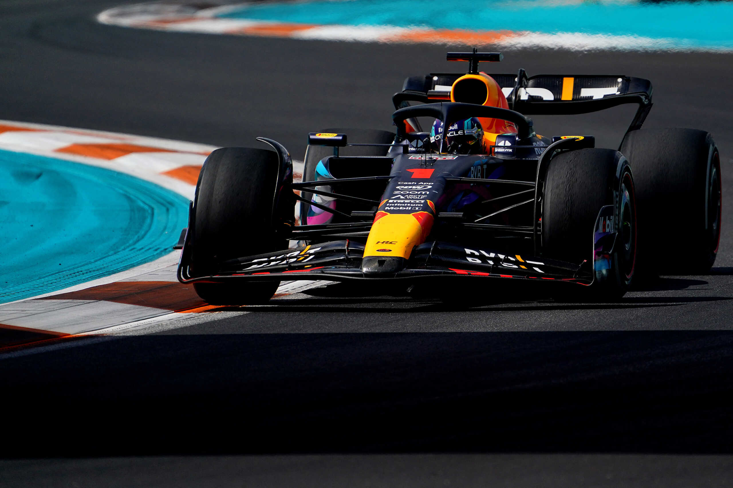 May 7, 2023; Miami Gardens, Florida, USA;  Red Bull driver Max Verstappen (1) of the Netherlands during the Miami Grand Prix at Miami International Autodrome. Mandatory Credit: John David Mercer-USA TODAY Sports