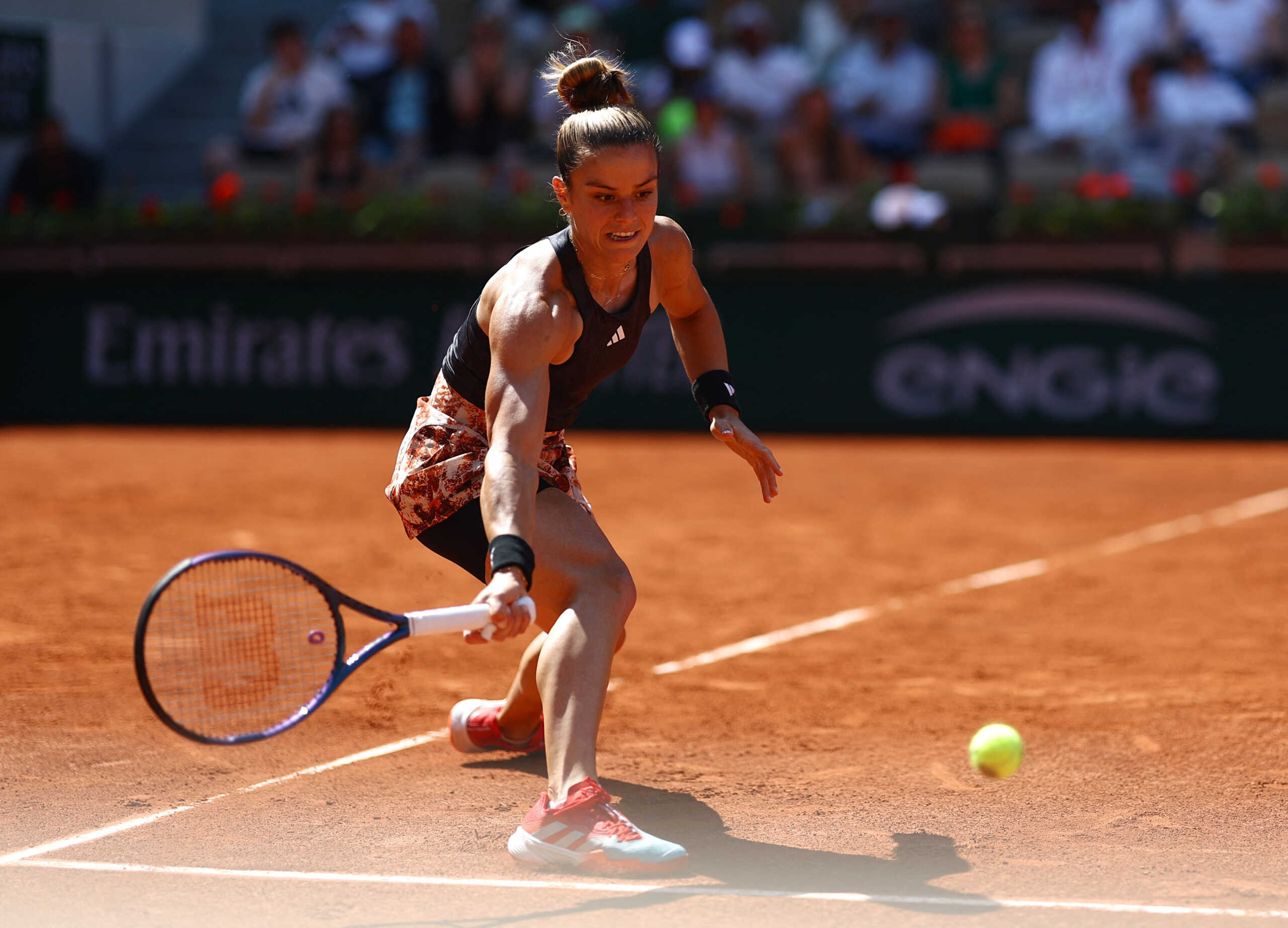 Tennis - French Open - Roland Garros, Paris, France - May 28, 2023 Greece's Maria Sakkari in action during her first round match against Czech Republic's Karolina Muchova REUTERS
