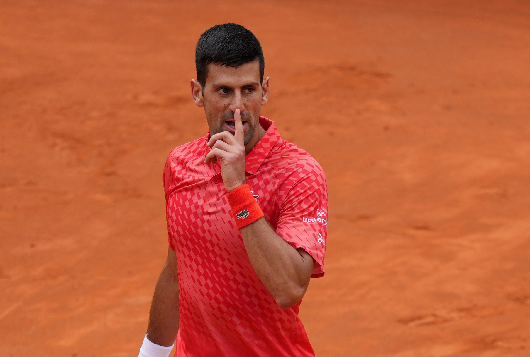 Tennis - Italian Open - Foro Italico, Rome, Italy - May 16, 2023 Serbia's Novak Djokovic reacts during his round of 16 match against Britain's Cameron Norrie REUTERS