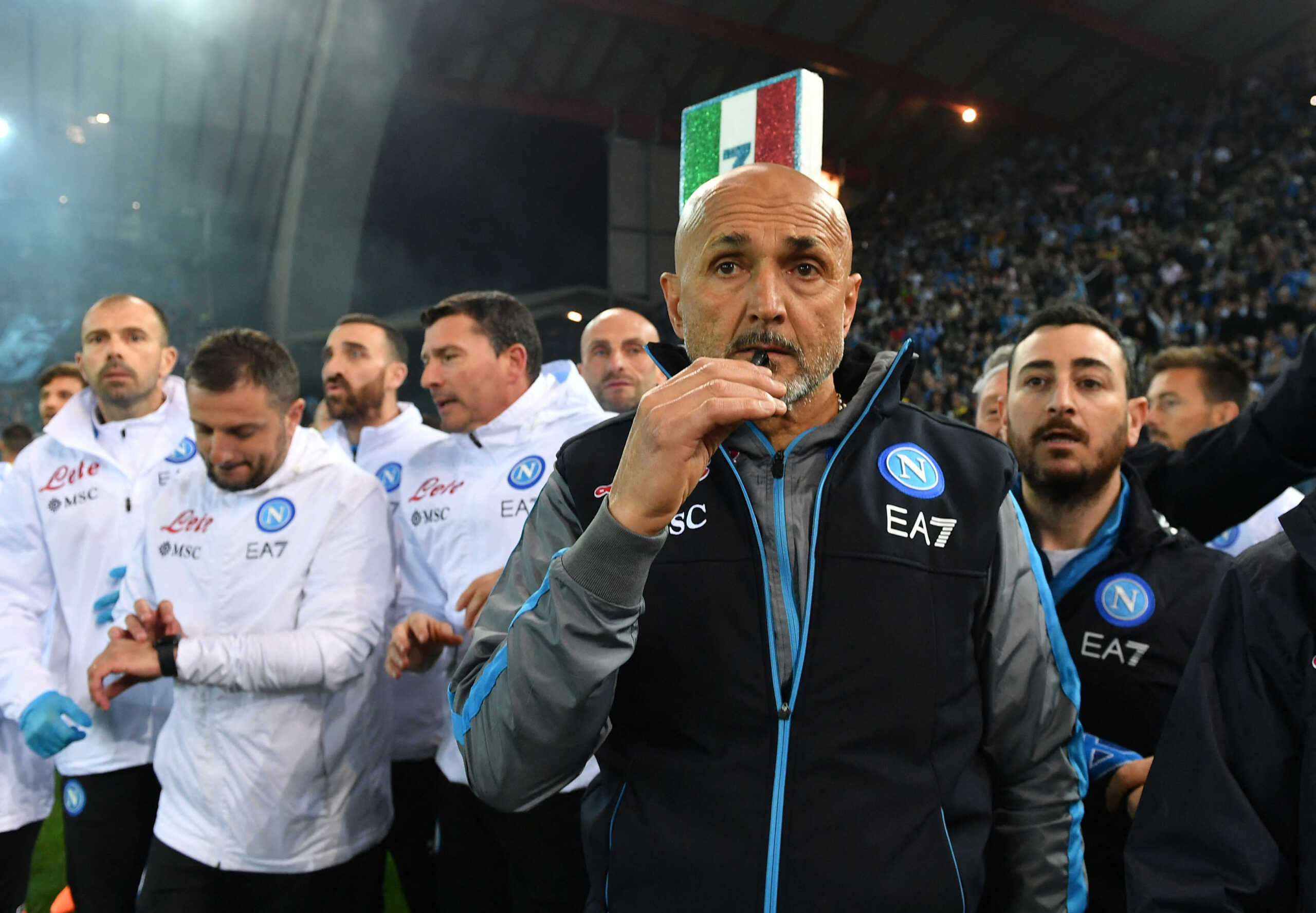 Soccer Football - Serie A - Udinese v Napoli - Dacia Arena, Udine, Italy - May 4, 2023 Napoli coach Luciano Spalletti waits for the final whistle before winning Serie A REUTERS