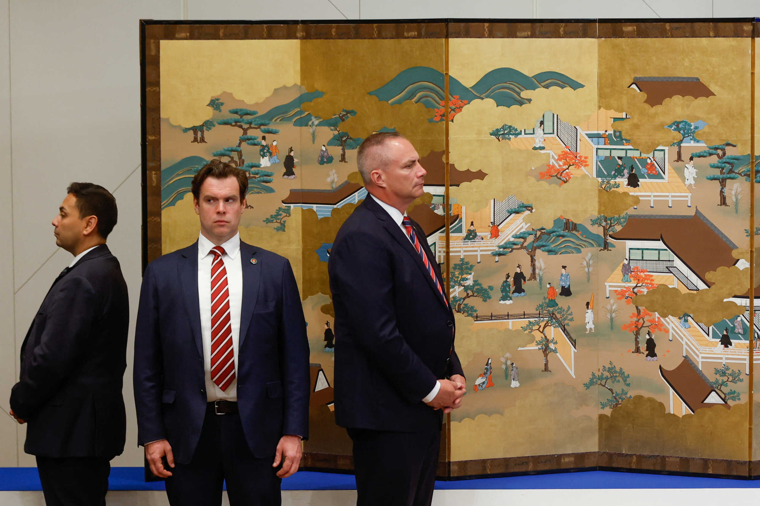 U.S. Secret Service agents stand guard during a press conference held by U.S. President Joe Biden at the conclusion of the G7 Summit, in Hiroshima, Japan, May 21, 2023. REUTERS