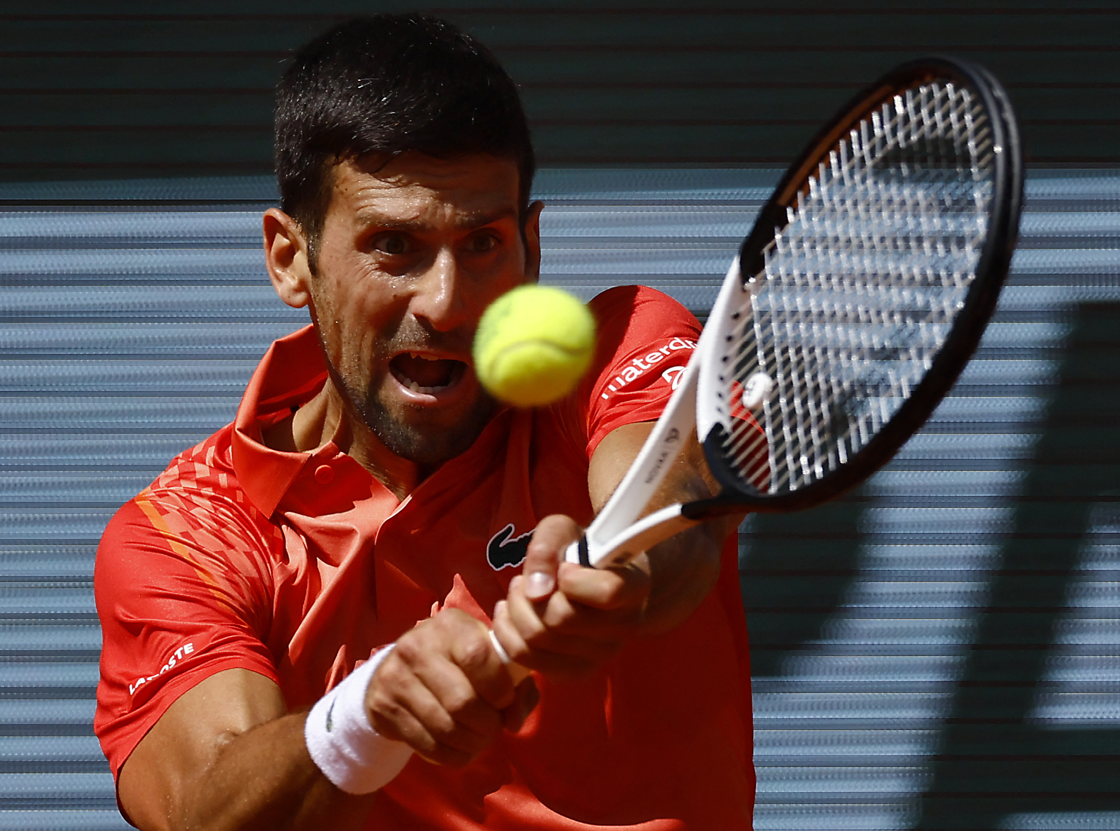 Tennis - French Open - Roland Garros, Paris, France - May 29, 2023 Serbia's Novak Djokovic in action during his first round match against Aleksandar Kovacevic of the U.S. REUTERS