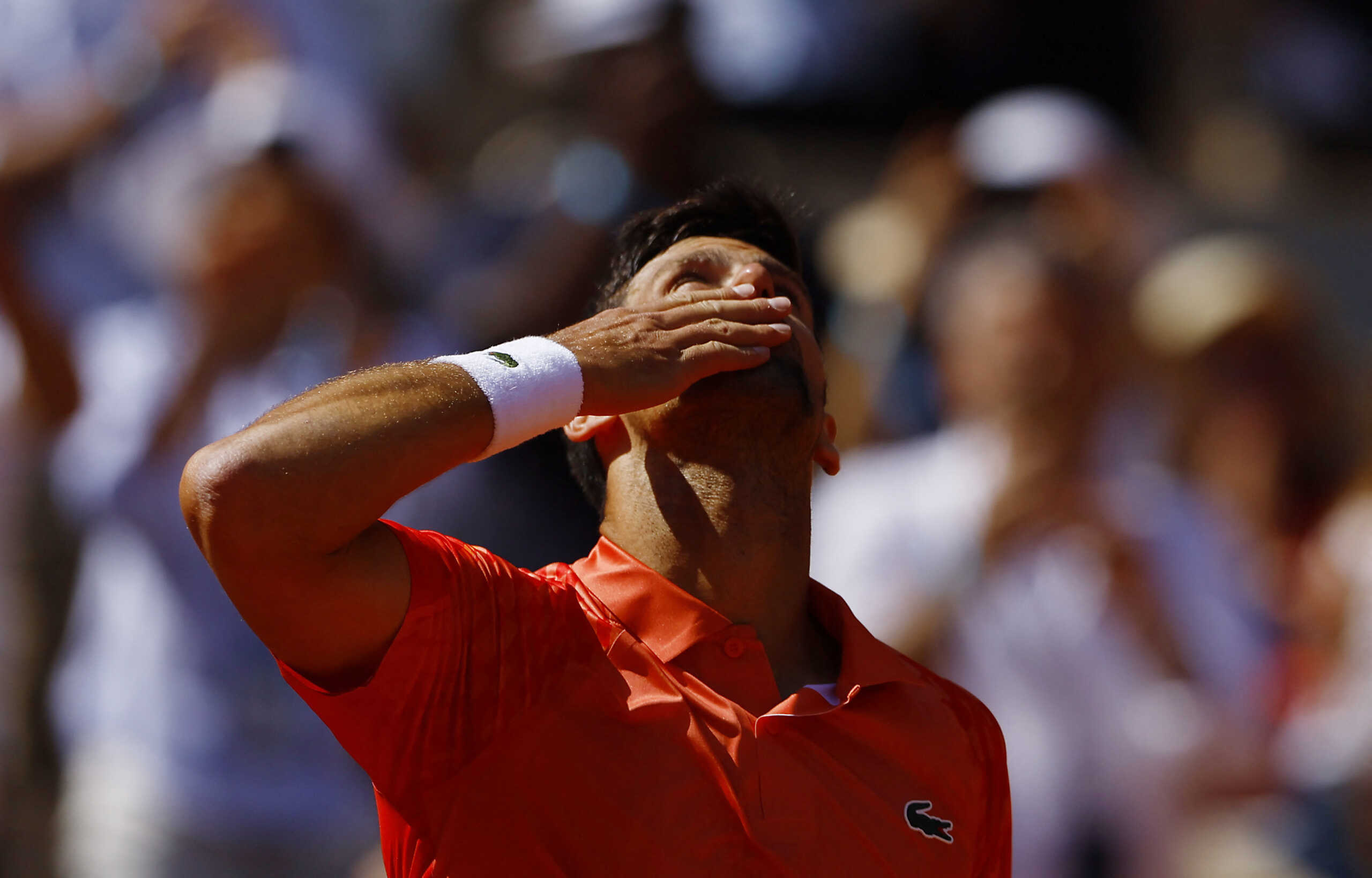 Tennis - French Open - Roland Garros, Paris, France - May 29, 2023 Serbia's Novak Djokovic celebrates winning his first round match against Aleksandar Kovacevic of the U.S. REUTERS