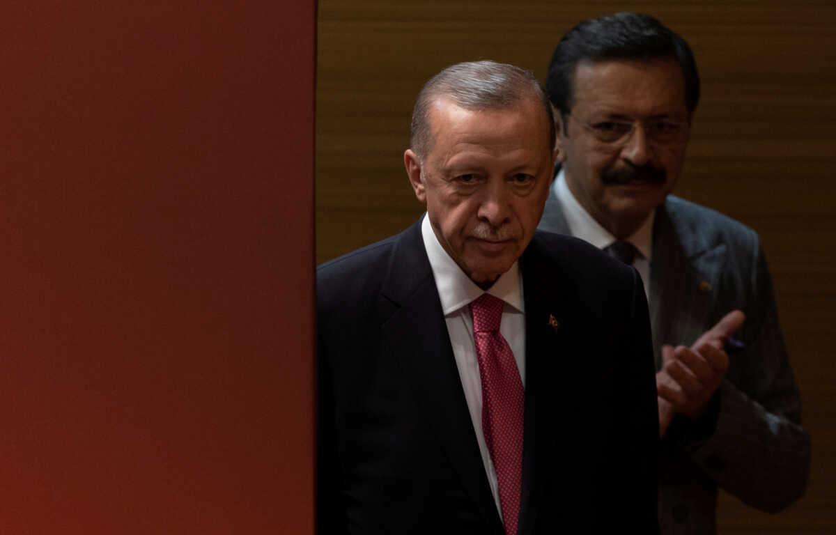 Turkish President Tayyip Erdogan arrives to the annual general meeting of the Union of Chambers and Commodity Exchanges after winning Sunday's presidential election runoff in Ankara, Turkey, May 30, 2023. REUTERS