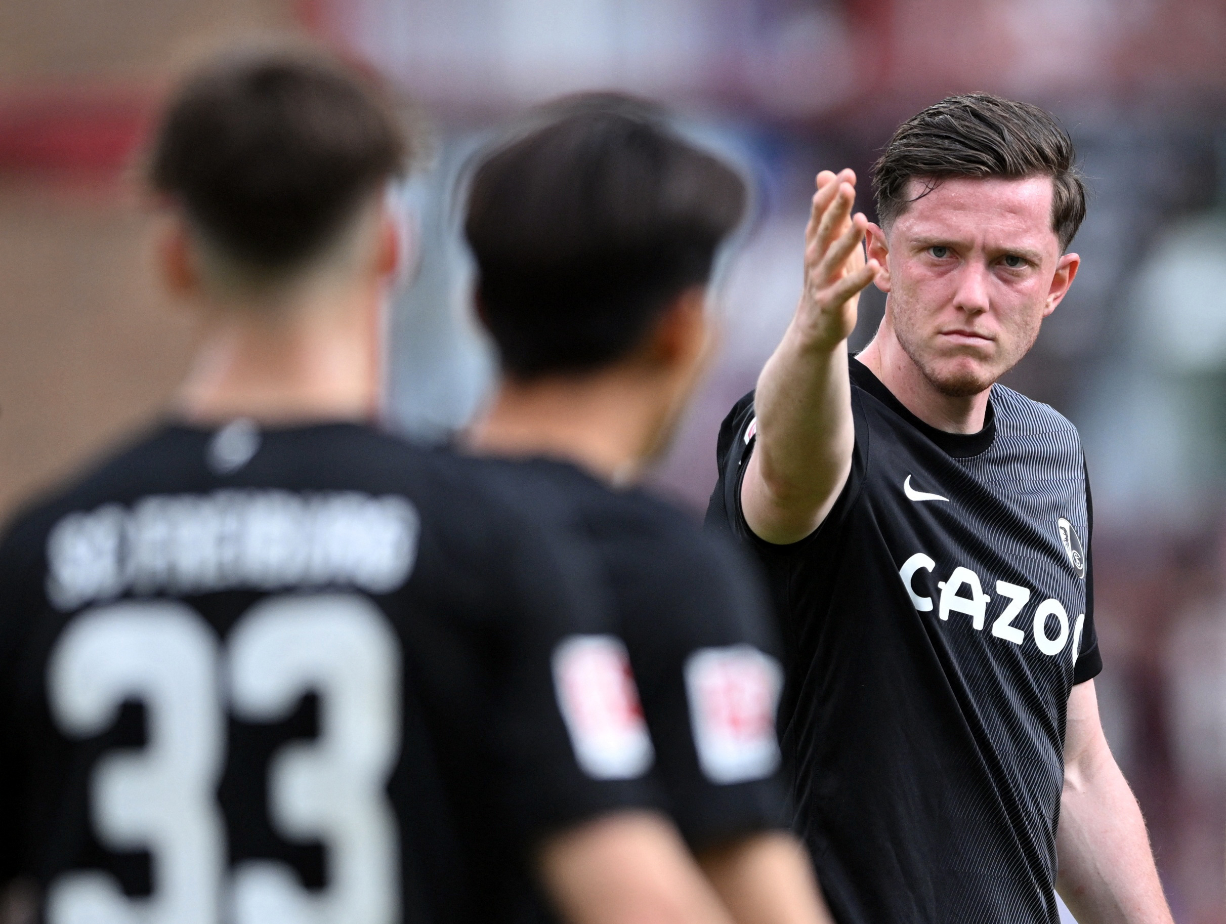 Soccer Football - Bundesliga - 1. FC Union Berlin v SC Freiburg - Stadion An der Alten Forsterei, Berlin, Germany - May 13, 2023  SC Freiburg's Michael Gregoritsch reacts REUTERS