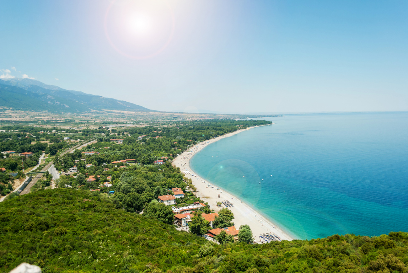 Aerial view of the castle of Platamon, Pieria, Macedonia, Greece