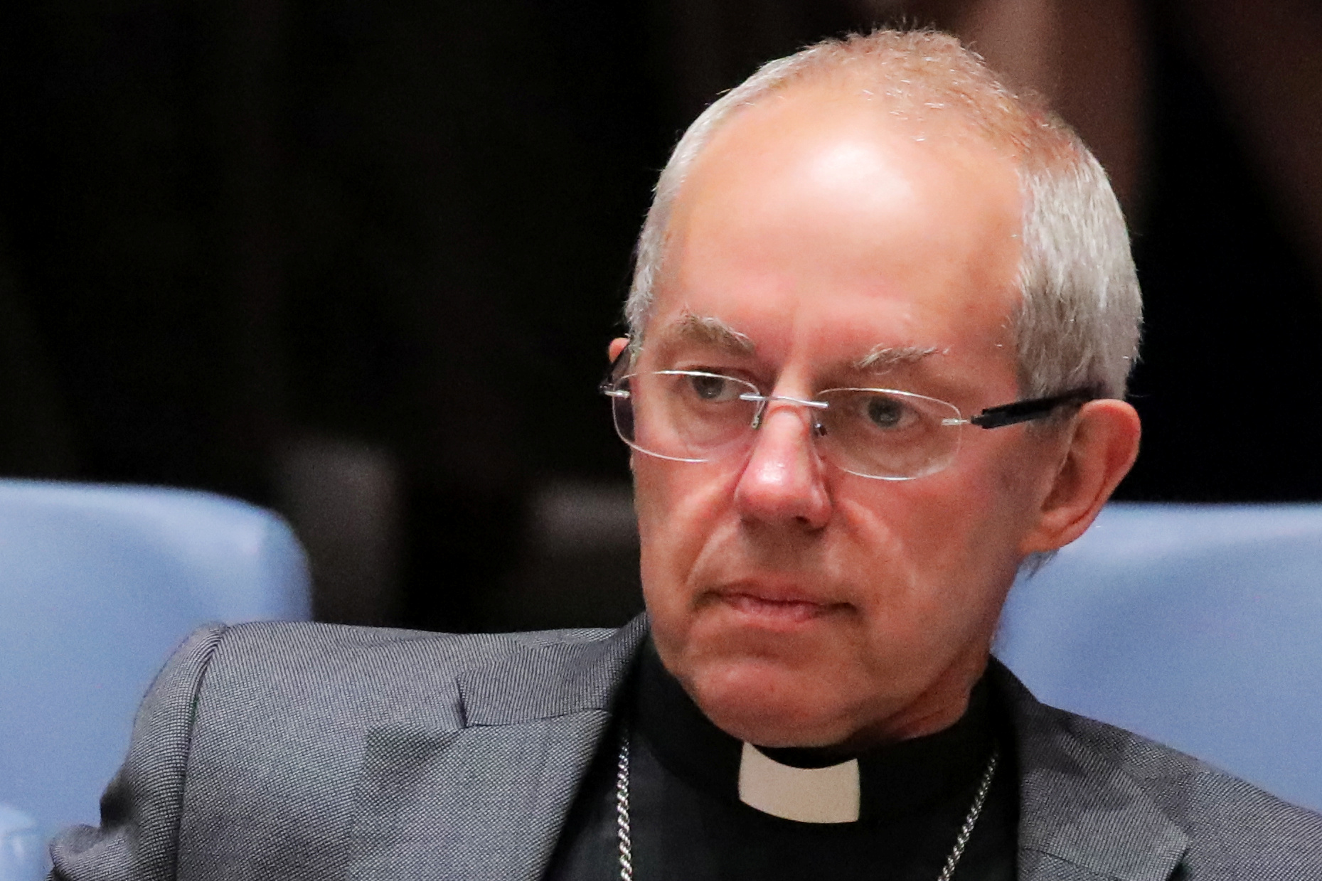 Archbishop of Canterbury Justin Welby sits before addressing the United Nations Security Council on "mediation and its role in conflict", during an open debate on maintenance of international peace and security at the United Nations Headquarters in New York City, New York, U.S., August 29, 2018.  REUTERS
