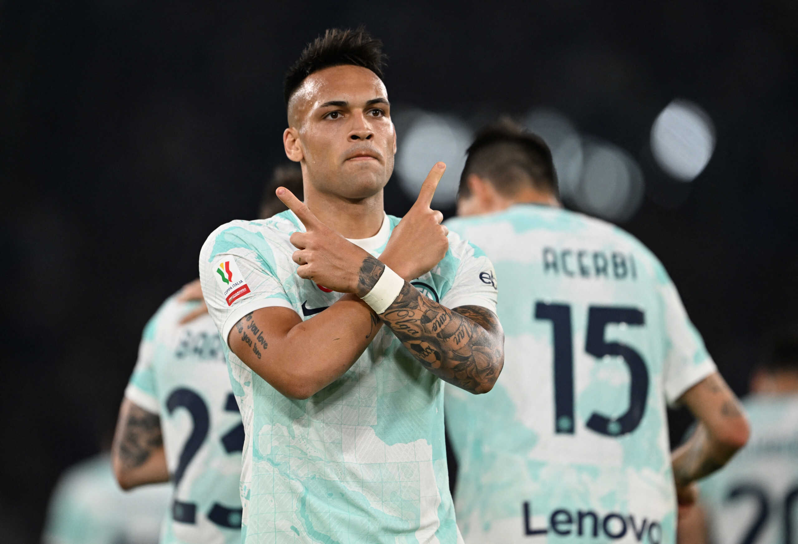 Coppa Italia - Final - Fiorentina v Inter Milan - Stadio Olimpico, Rome, Italy - May 24, 2023 Inter Milan's Lautaro Martinez celebrates scoring their second goal REUTERS