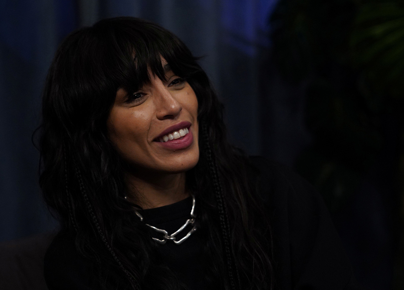 Swedish singer Loreen (Lorine Talhaoui) , who will be representing Sweden in the 2023 Eurovision Song Contest in Liverpool, Britain, talks to journalists during an interview in Stockholm, Sweden,  April 27, 2023. REUTERS