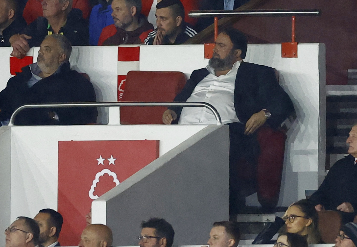 Soccer Football - Premier League - Nottingham Forest v Southampton - The City Ground, Nottingham, Britain - May 8, 2023  Nottingham Forest owner Evangelos Marinakis is seen in the stands Action Images via Reuters