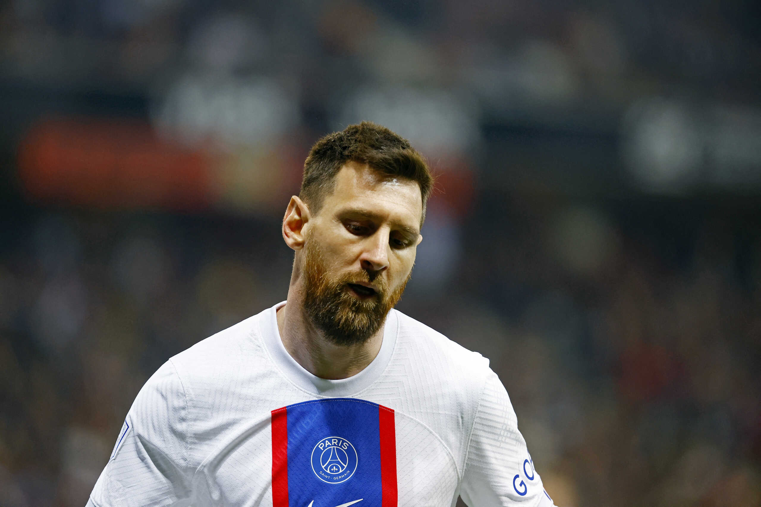 Soccer Football - Ligue 1 - OGC Nice v Paris St Germain - Allianz Riviera, Nice, France - April 8, 2023 Paris St Germain's Lionel Messi reacts REUTERS