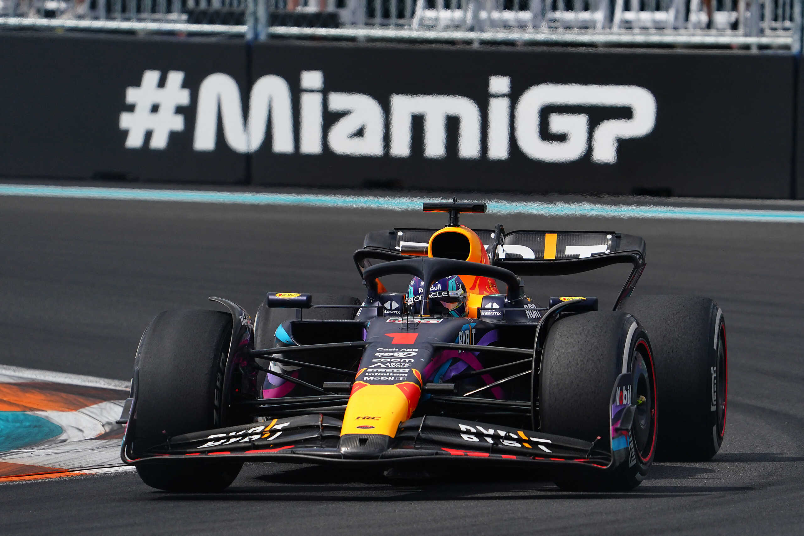 May 7, 2023; Miami Gardens, Florida, USA;  Red Bull driver Max Verstappen (1) of the Netherlands during the Miami Grand Prix at Miami International Autodrome. Mandatory Credit: John David Mercer-USA TODAY Sports
