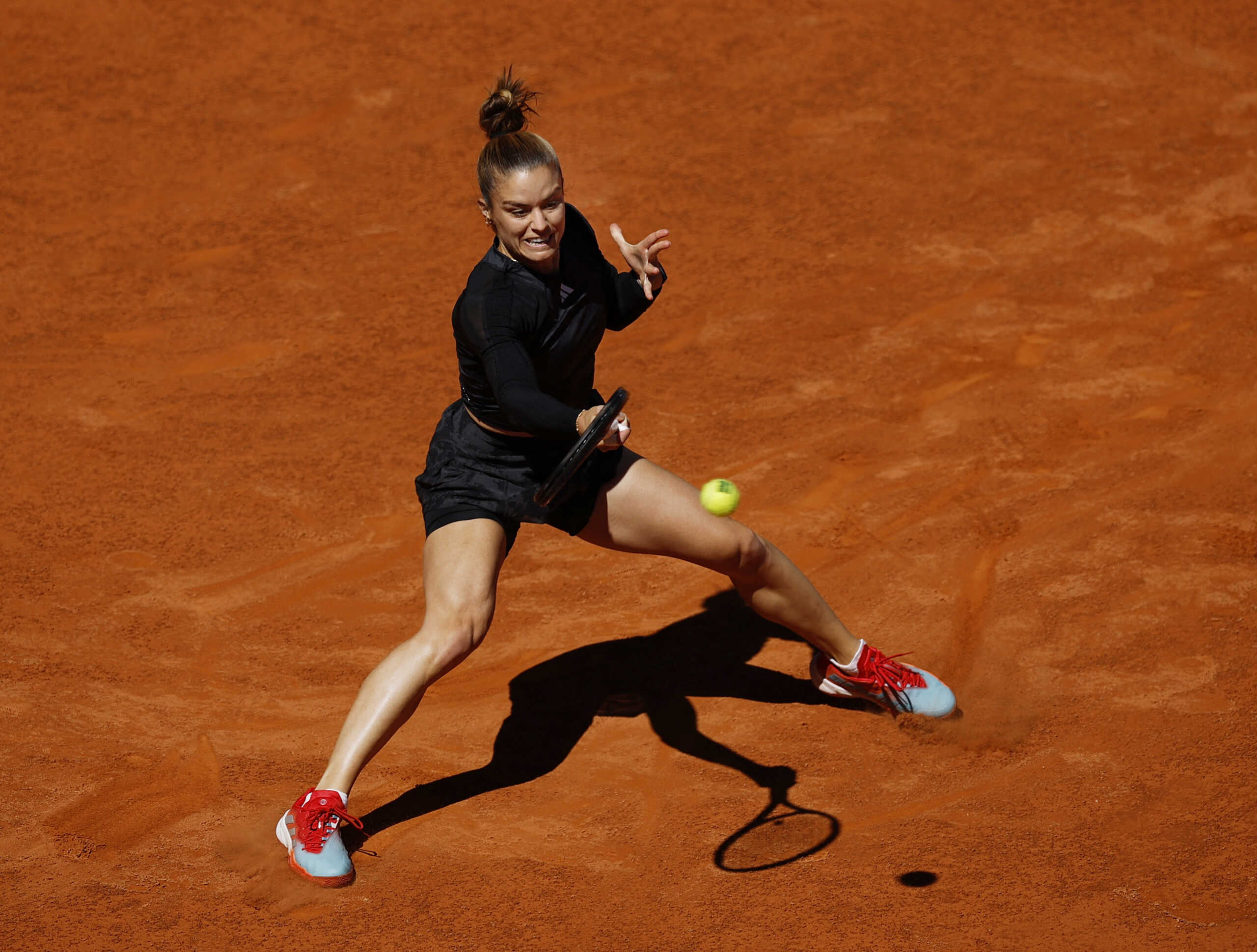 Tennis - Madrid Open - Park Manzanares, Madrid, Spain - May 4, 2023 Greece's Maria Sakkari in action during her semi final match against Belarus' Aryna Sabalenka REUTERS