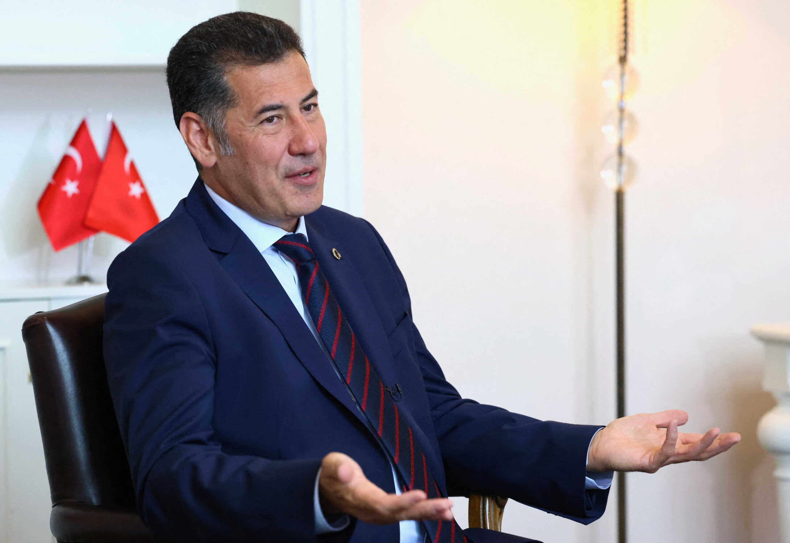 Sinan Ogan, presidential candidate of Turkey's right-wing nationalist Ata Alliance in the May 14 Turkish presidential elections, speaks during an interview with Reuters in Ankara, Turkey, May 15, 2023.  REUTERS