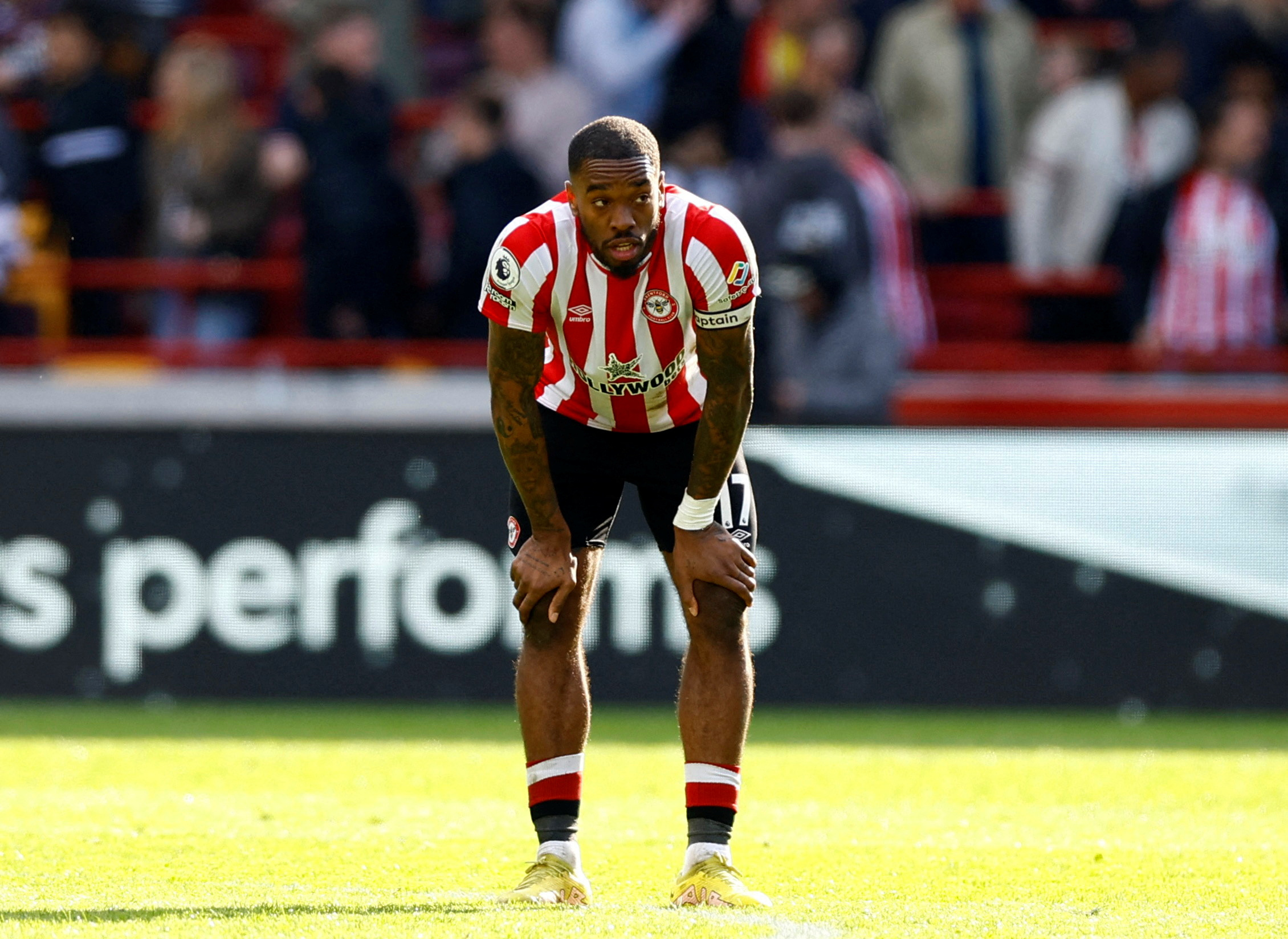 FILE PHOTO: Soccer Football - Premier League - Brentford v Newcastle United - Brentford Community Stadium, London, Britain - April 8, 2023 Brentford's Ivan Toney looks dejected after the match Action Images via Reuters