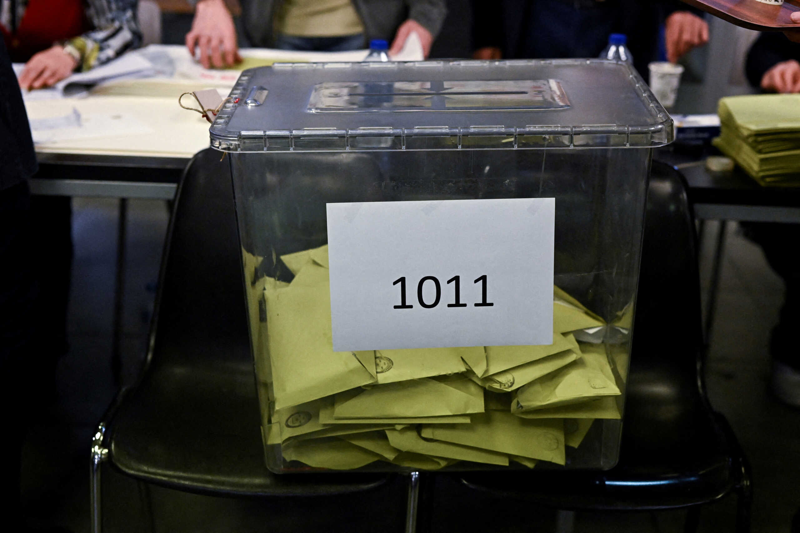 FILE PHOTO: A ballot box is seen at a polling station during the presidential and parliamentary elections, in Istanbul, Turkey May 14, 2023. REUTERS