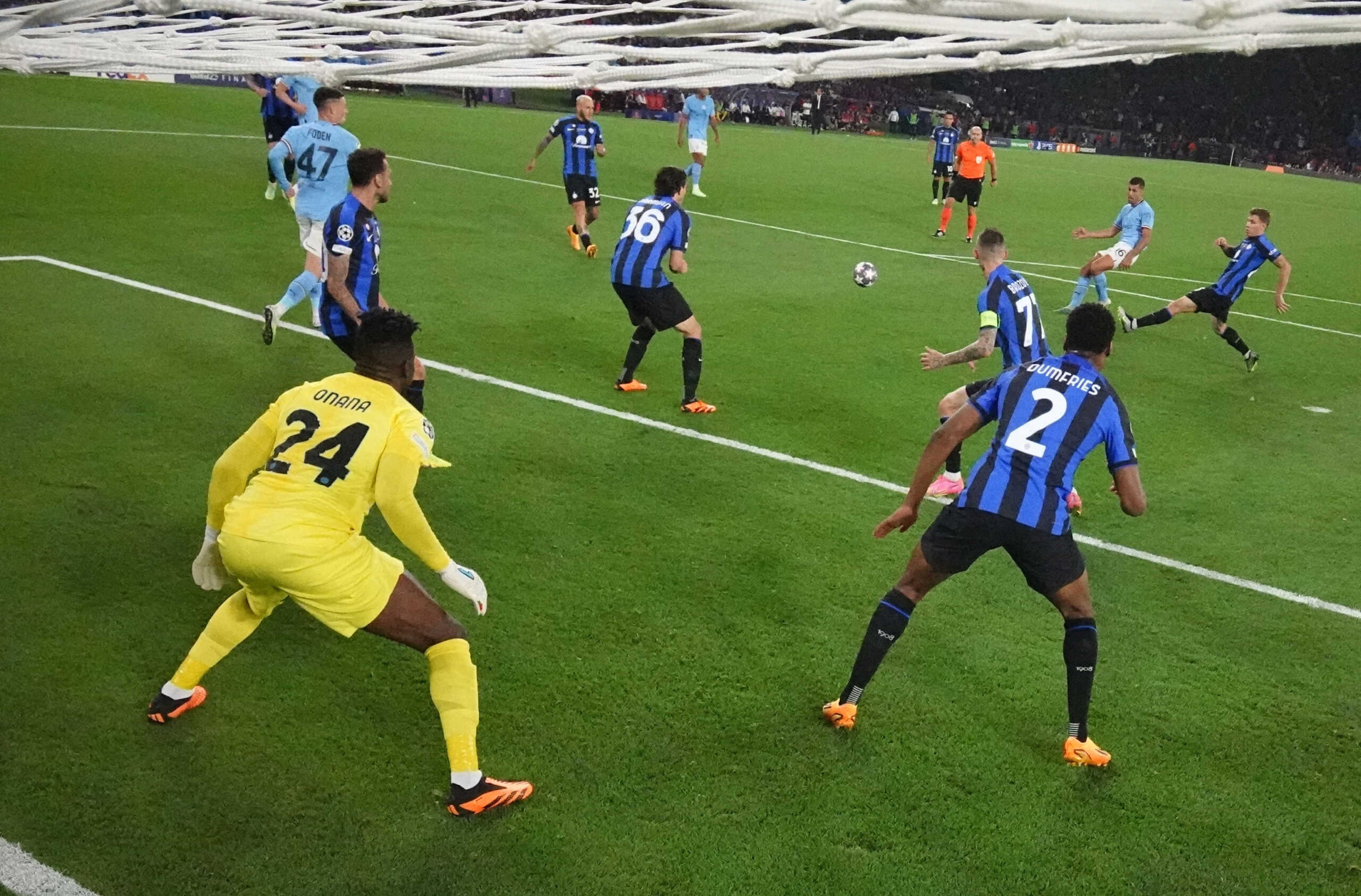 Soccer Football - Champions League Final - Manchester City v Inter Milan - Ataturk Olympic Stadium, Istanbul, Turkey - June 10, 2023 Manchester City's Rodri scores their first goal REUTERS