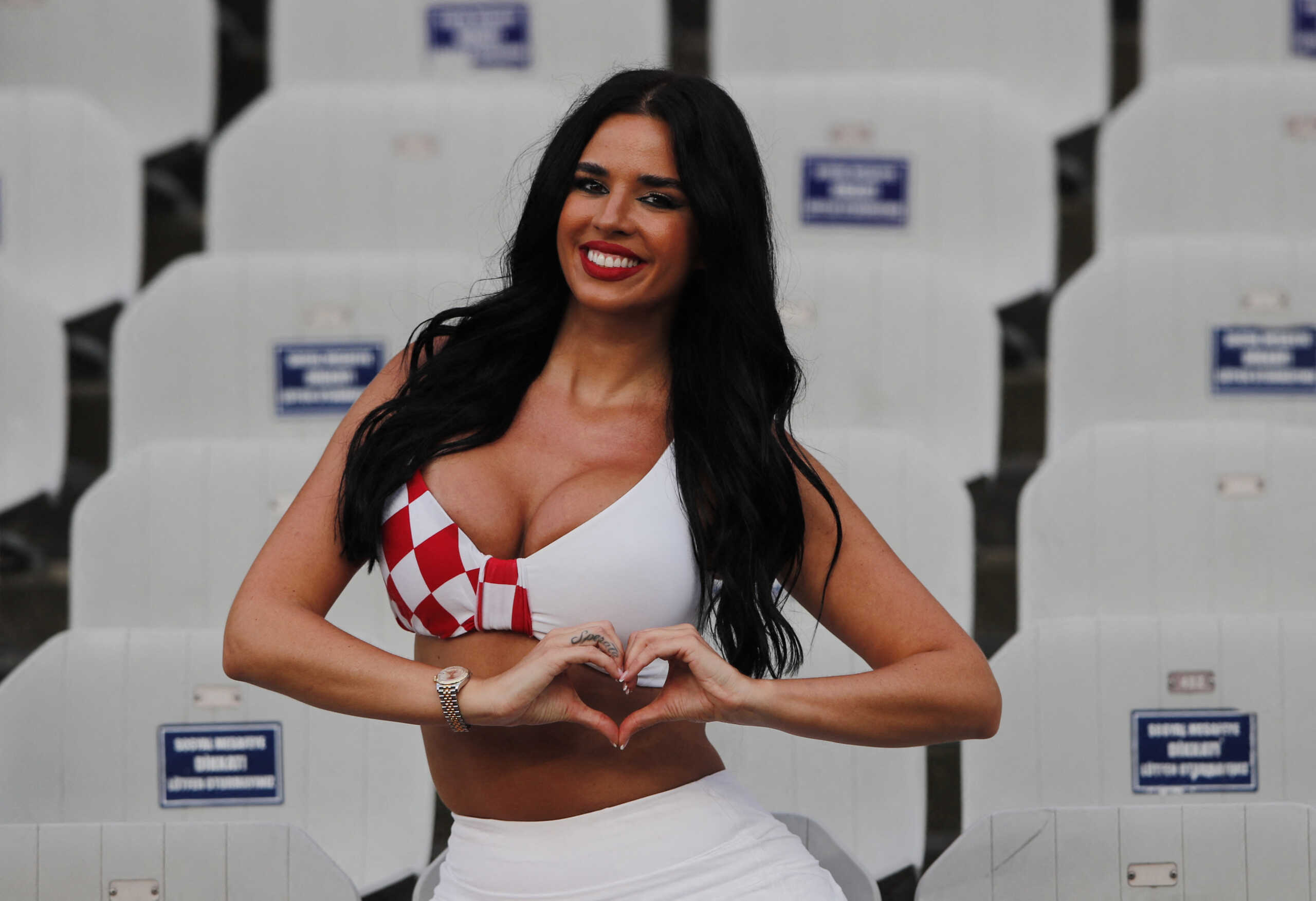 Soccer Football - Champions League Final - Manchester City v Inter Milan - Ataturk Olympic Stadium, Istanbul, Turkey - June 10, 2023 Croatian model Ivana Knoll is pictured in the stands before the match REUTERS