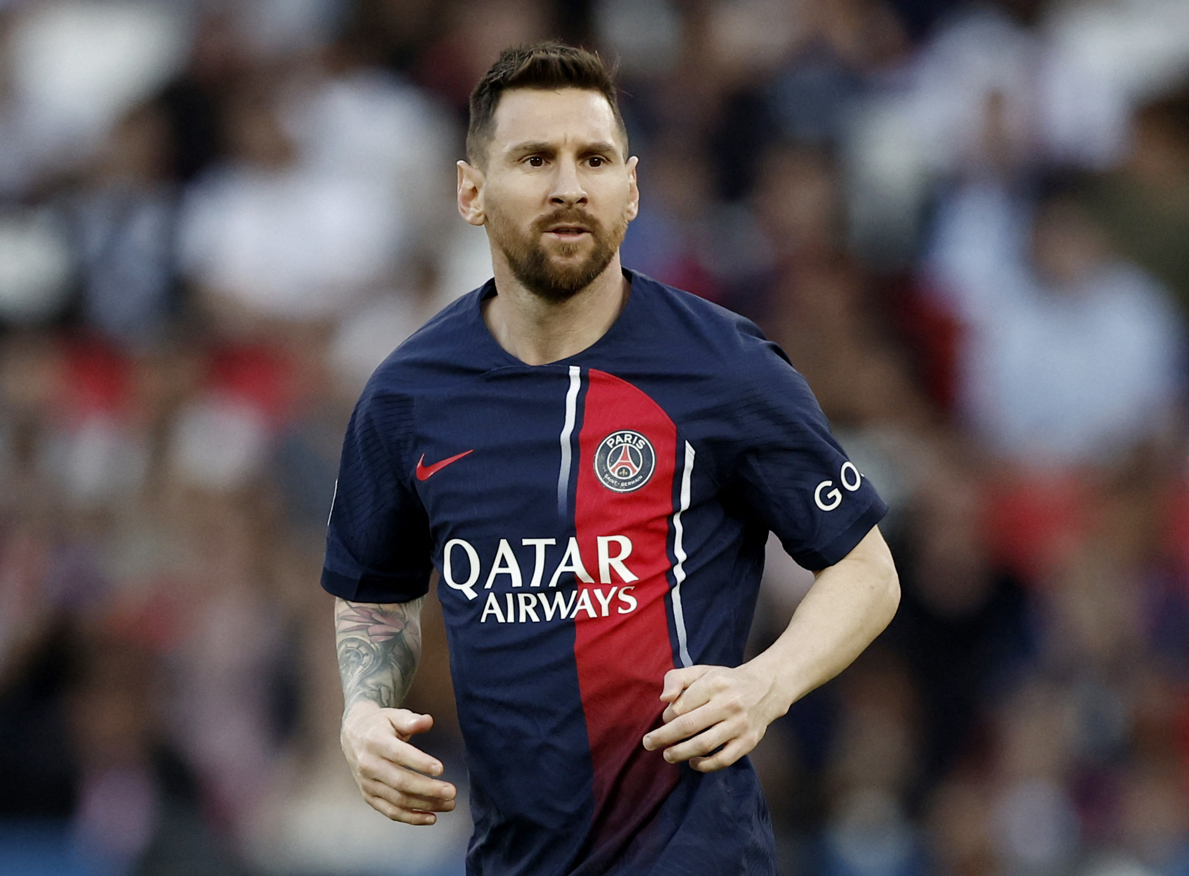 Soccer Football - Ligue 1 - Paris St Germain v Clermont - Parc de Princes, Paris, France - June 3, 2023  Paris St Germain's Lionel Messi REUTERS