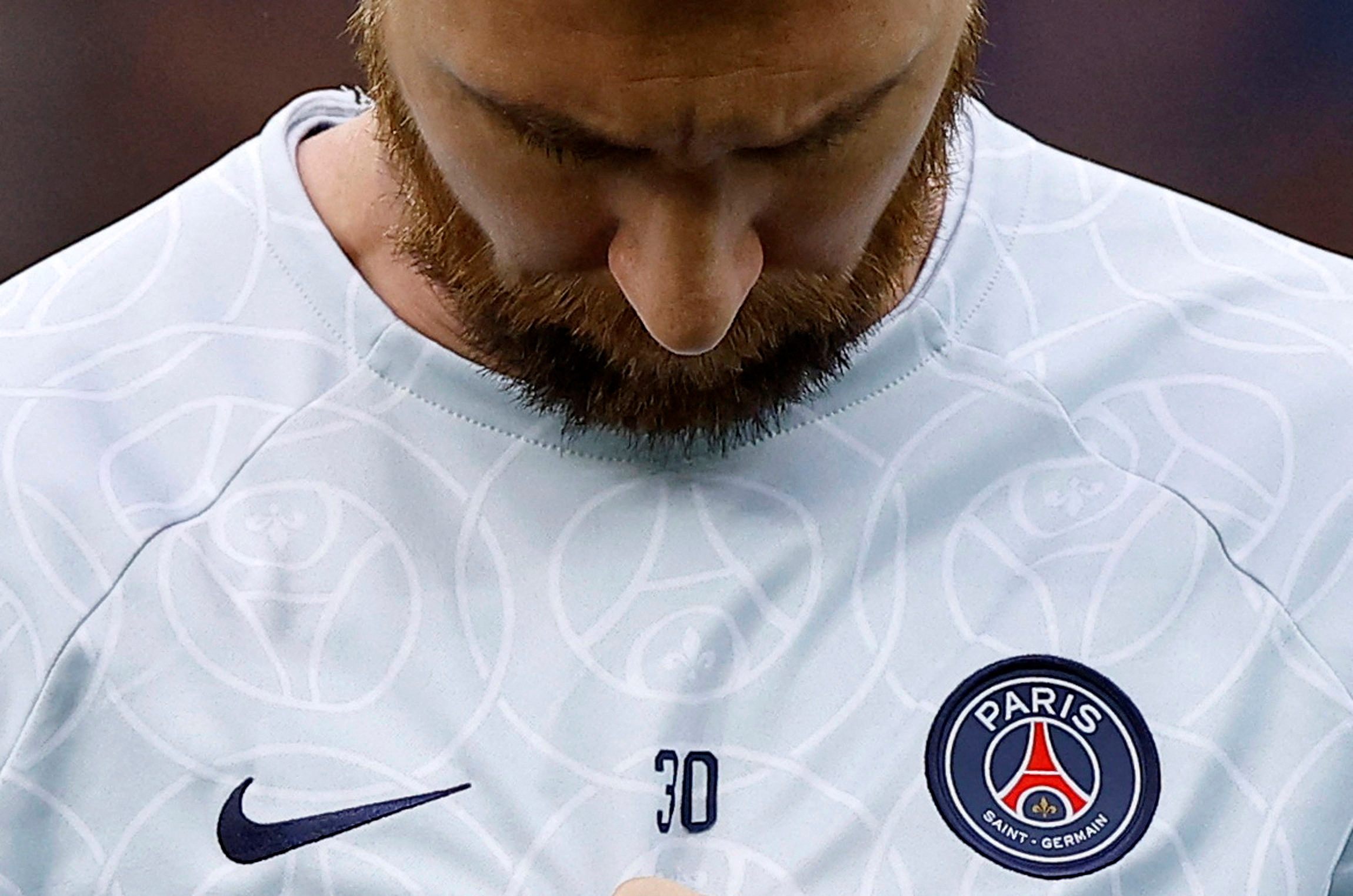 Soccer Football - Ligue 1 - Paris St Germain v Ajaccio - Parc des Princes, Paris, France - May 13, 2023 Paris St Germain's Lionel Messi during the warm up before the match REUTERS