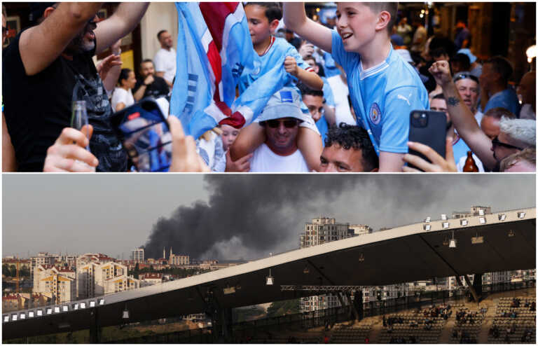 Τελικός Champions League: Το αδιαχώρητο στην Κωνσταντινούπολη από τους οπαδούς των Σίτι και Ίντερ – Φωτιά κοντά στο «Ατατούρκ»