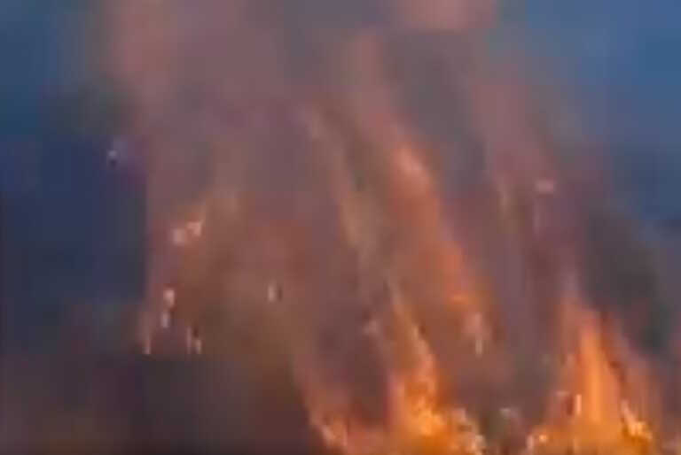 Φωτιά στη Σητεία - Βίντεο με τις φλόγες να «καταπίνουν» στρέμματα πρασίνου