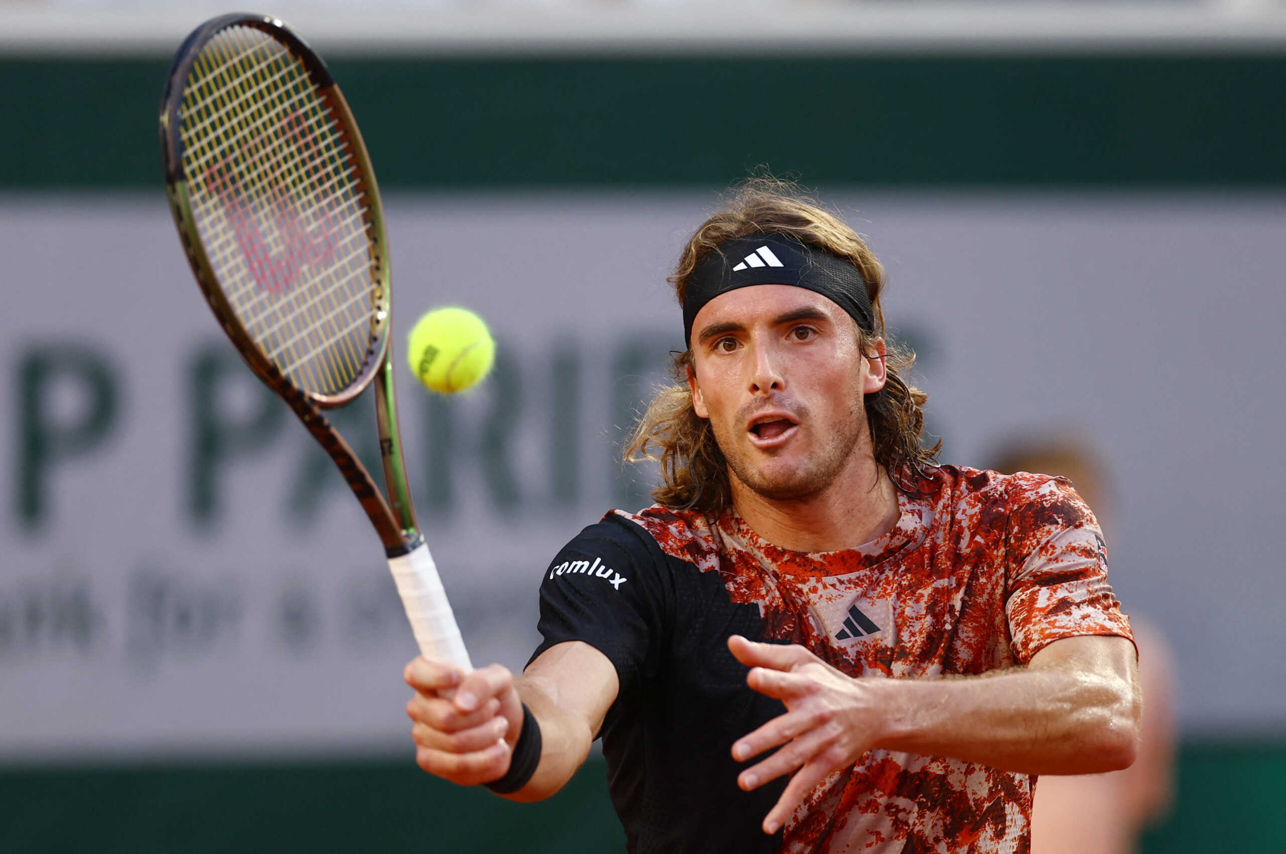 Tennis - French Open - Roland Garros, Paris, France - June 2, 2023  Greece's Stefanos Tsitsipas in action during his third round match against Argentina's Diego Schwartzman REUTERS